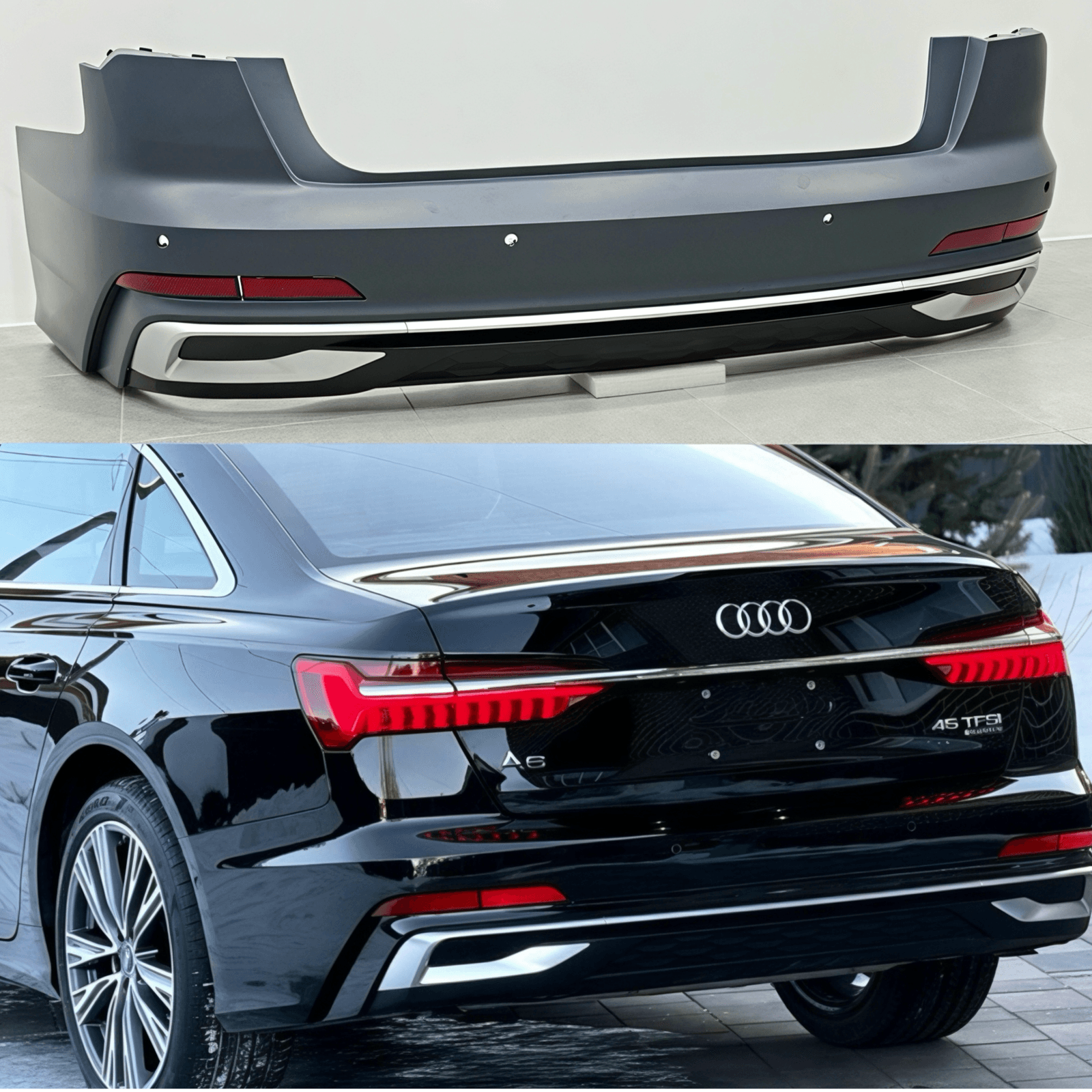 Бампер задній у зборі S-Line CHROME 2022+ для Audi A6 C8 2018+
