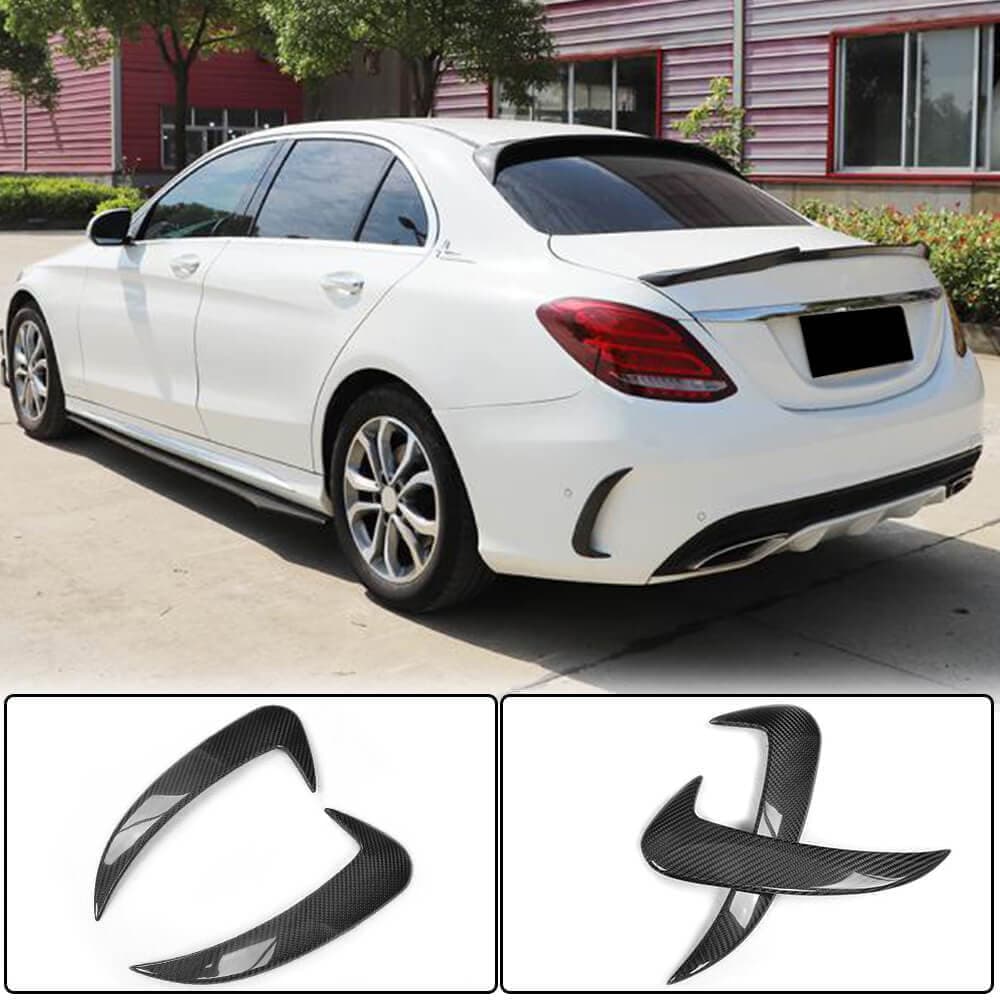 Накладки на задній бампер (для SD C43/C63 AMG 2015-2019, Карбон)