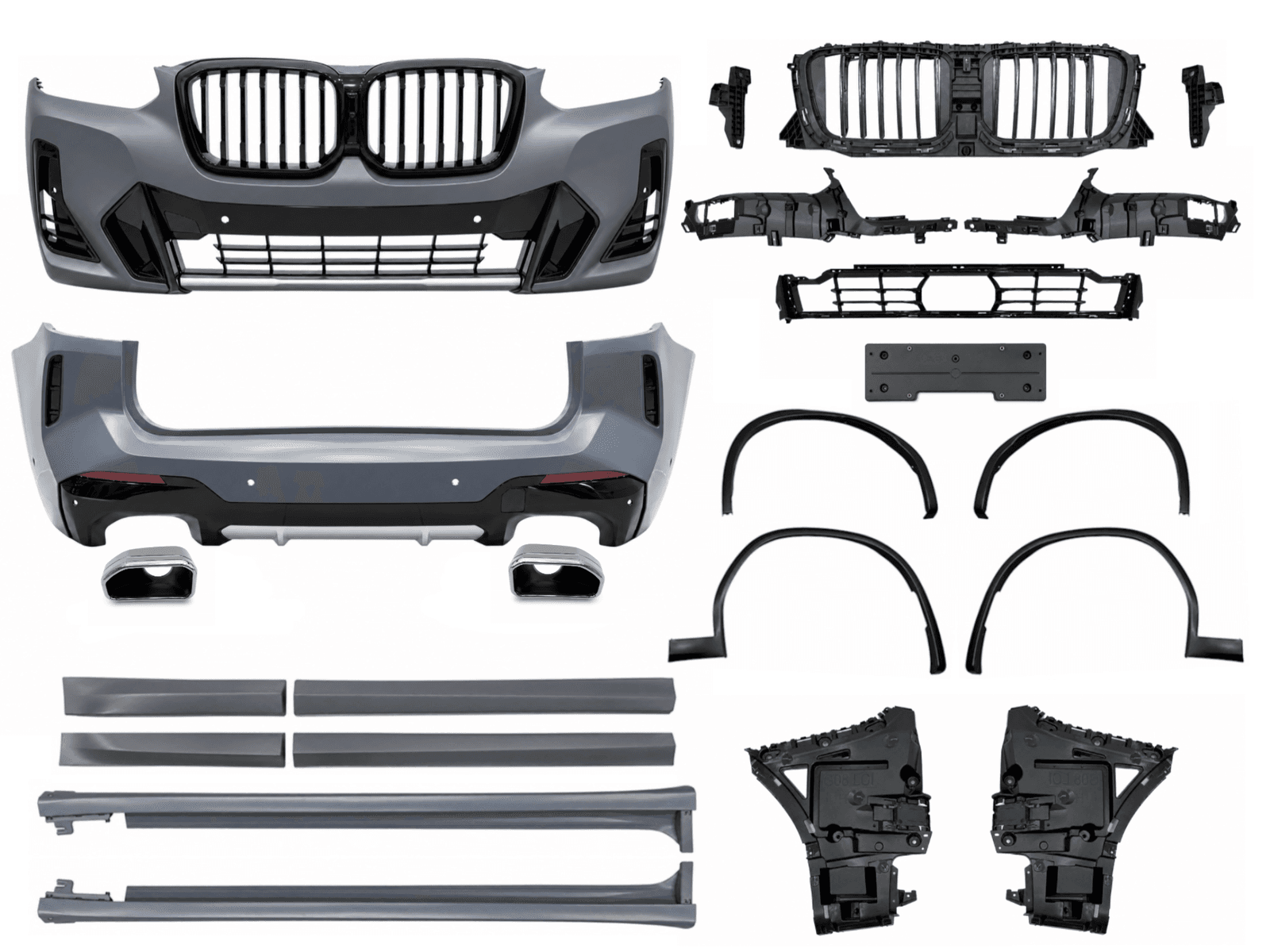 Комплект обвісу M paket LCI BMW X3 G01 2022-2024 (передній / задній бампер, пороги, арки)