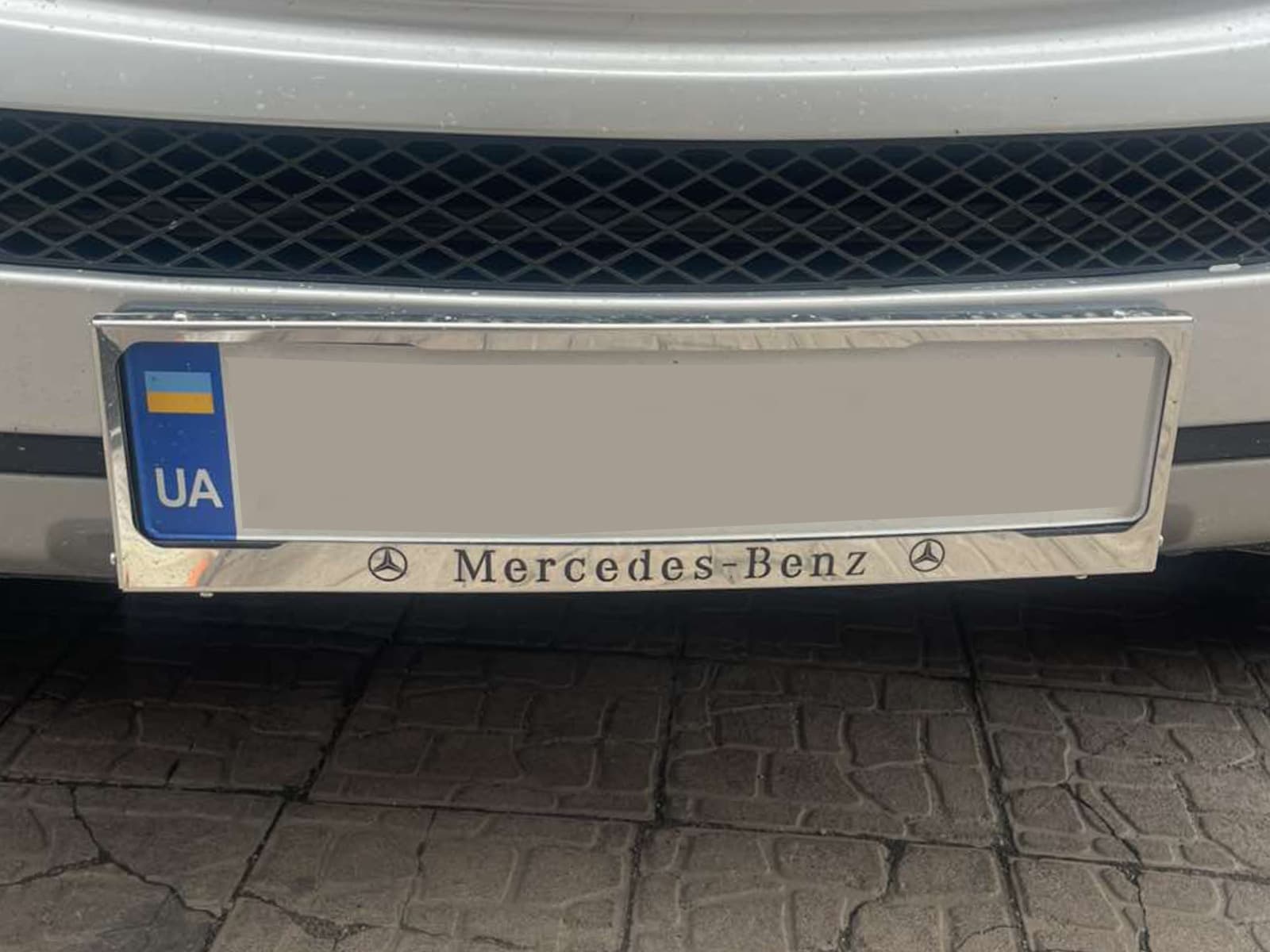 Рамка під номер хром Mercedes (1 шт, нержавіюча сталь)