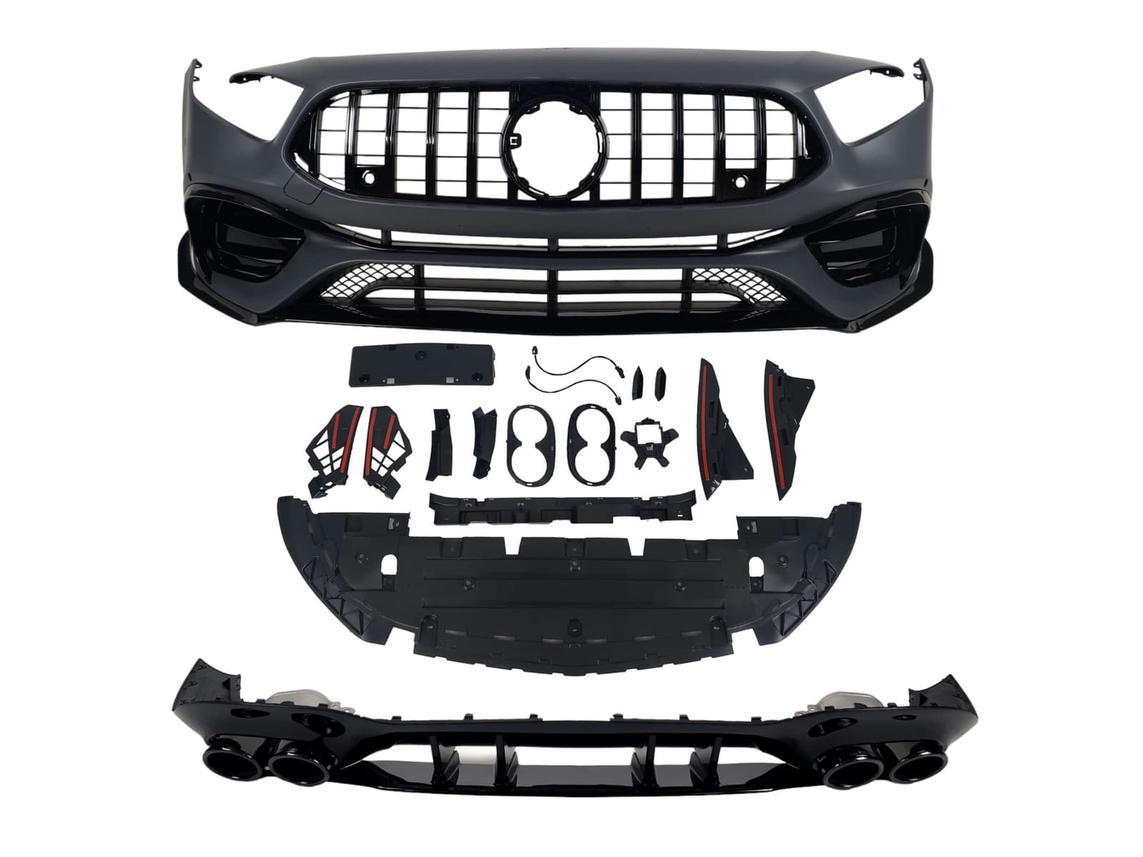 Комплект обвісів (стиль AMG45) Body Kit на Mercedes-Benz A-Class W177 2018-2022 року
