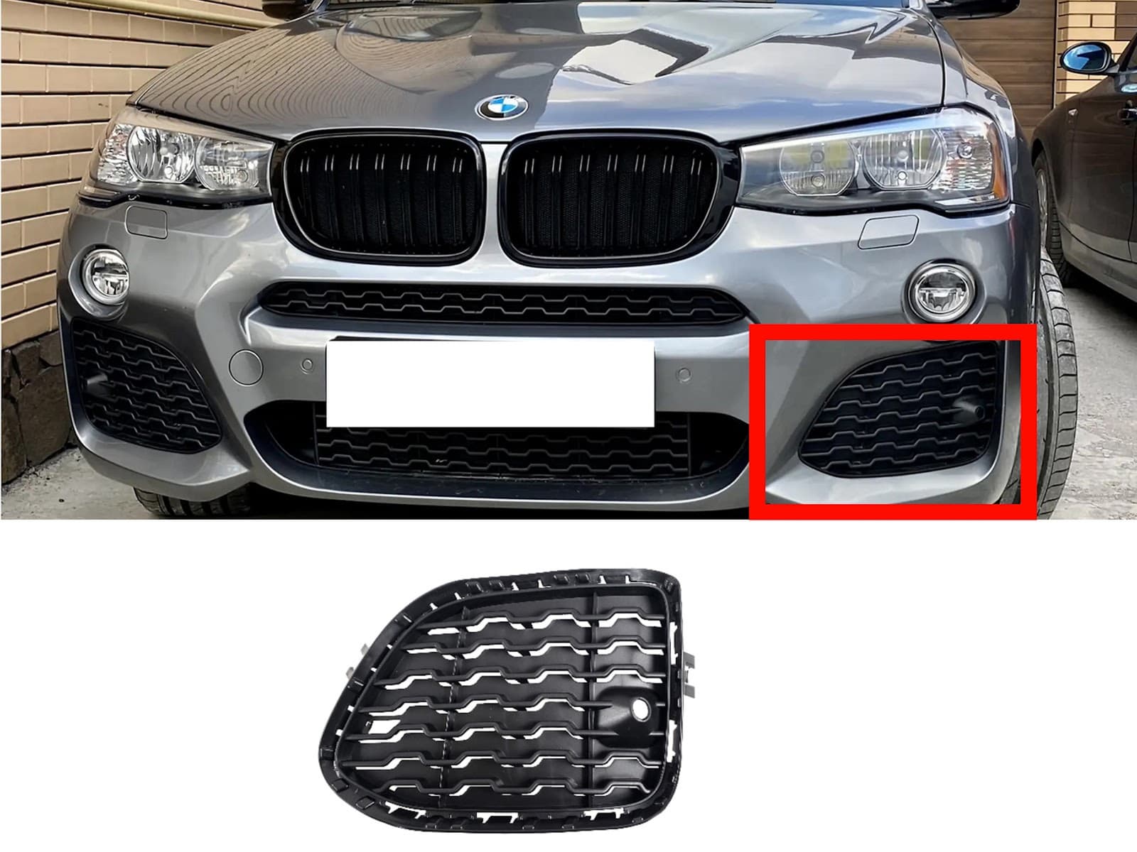 Решітки в бампер LH (M-Paket) на BMW X3 F25 2014-2017 року