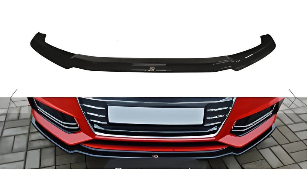 Передня Lip накладка V-1 (для S-Line, 2015-2019, чорний глянець)