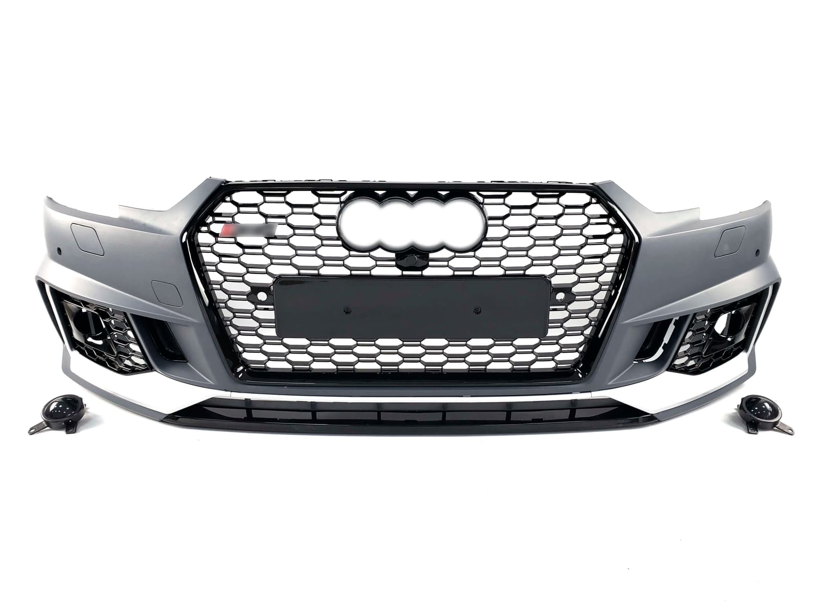 Передній бампер (в стилі RS4 під радари V2) на Audi A4 B9 2015-2019 року