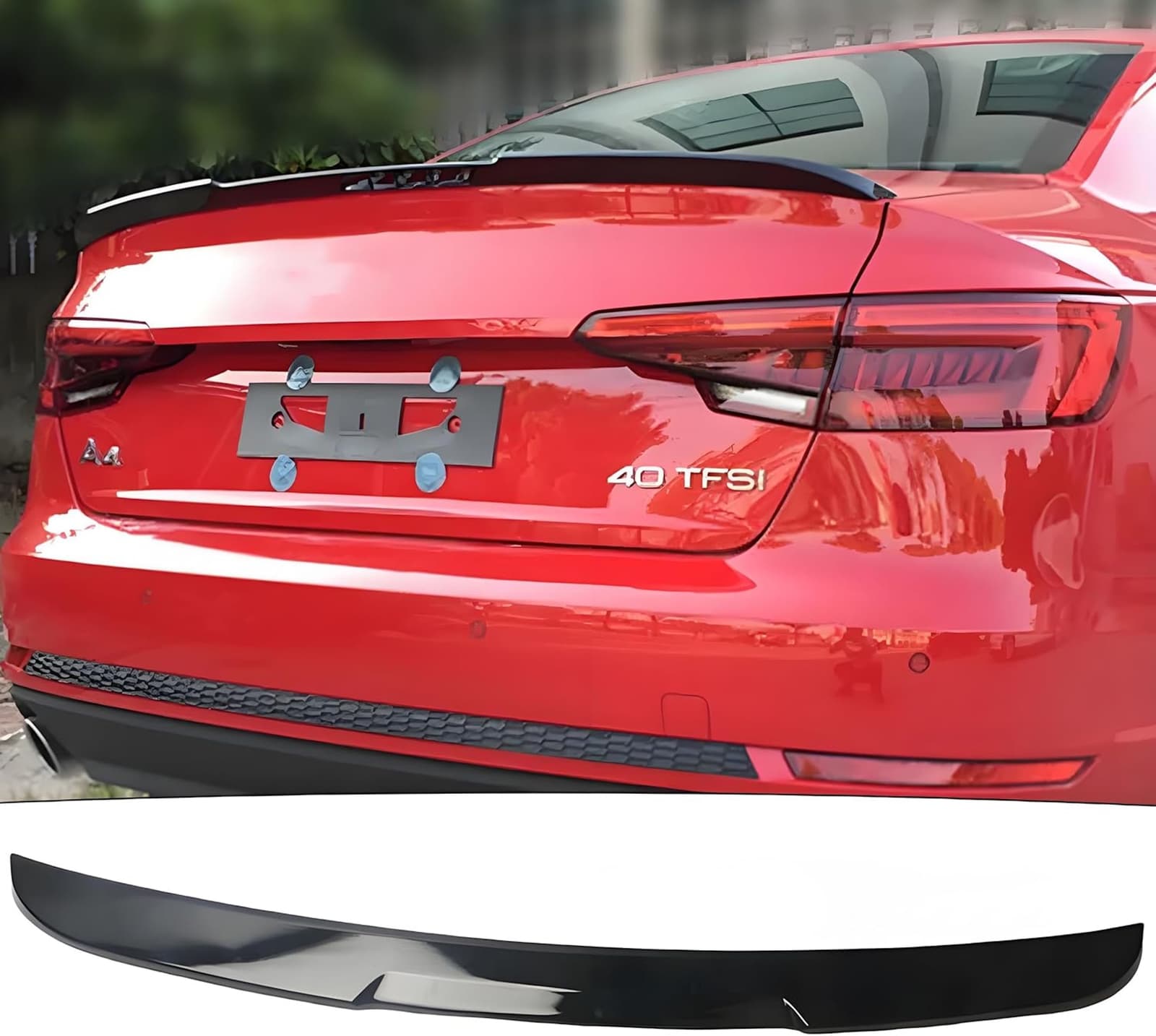 Спойлер Чорний глянець V3 на Audi A4 B9 2015-2019 року