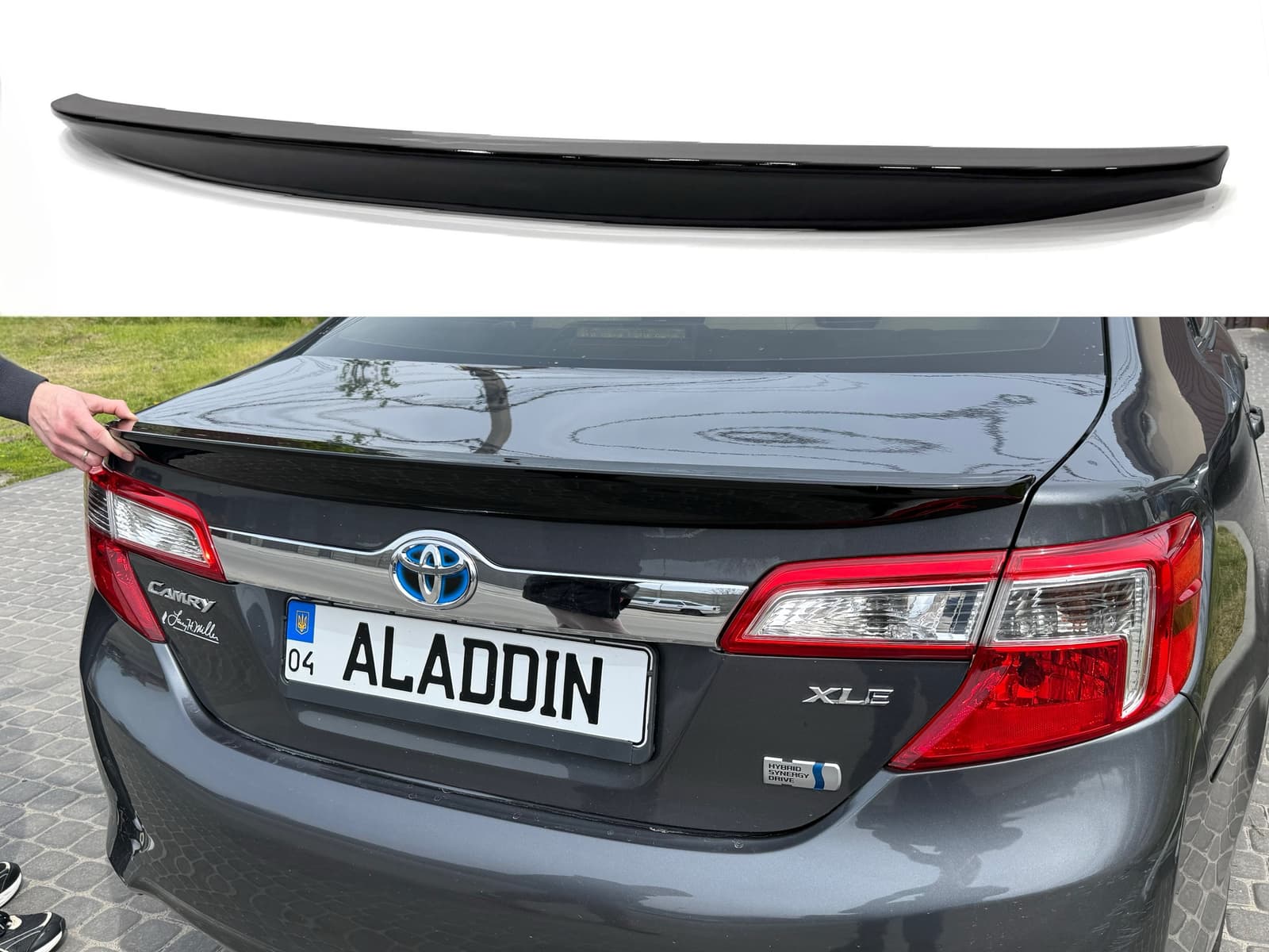 Спойлер ліп багажника Toyota Camry 50 USA 2012-2014 ABS пластик, колір чорний глянець