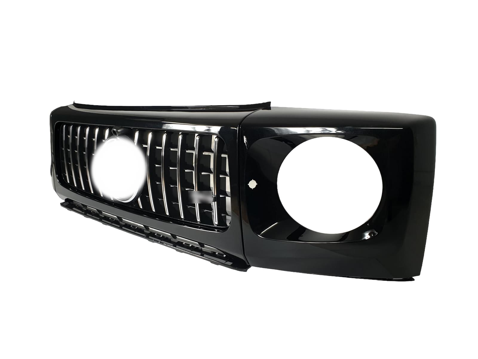 Решітка радіатора Chrome Black + рамки на фари GT на Mercedes-Benz G-Class W463 2018-2025 року 5