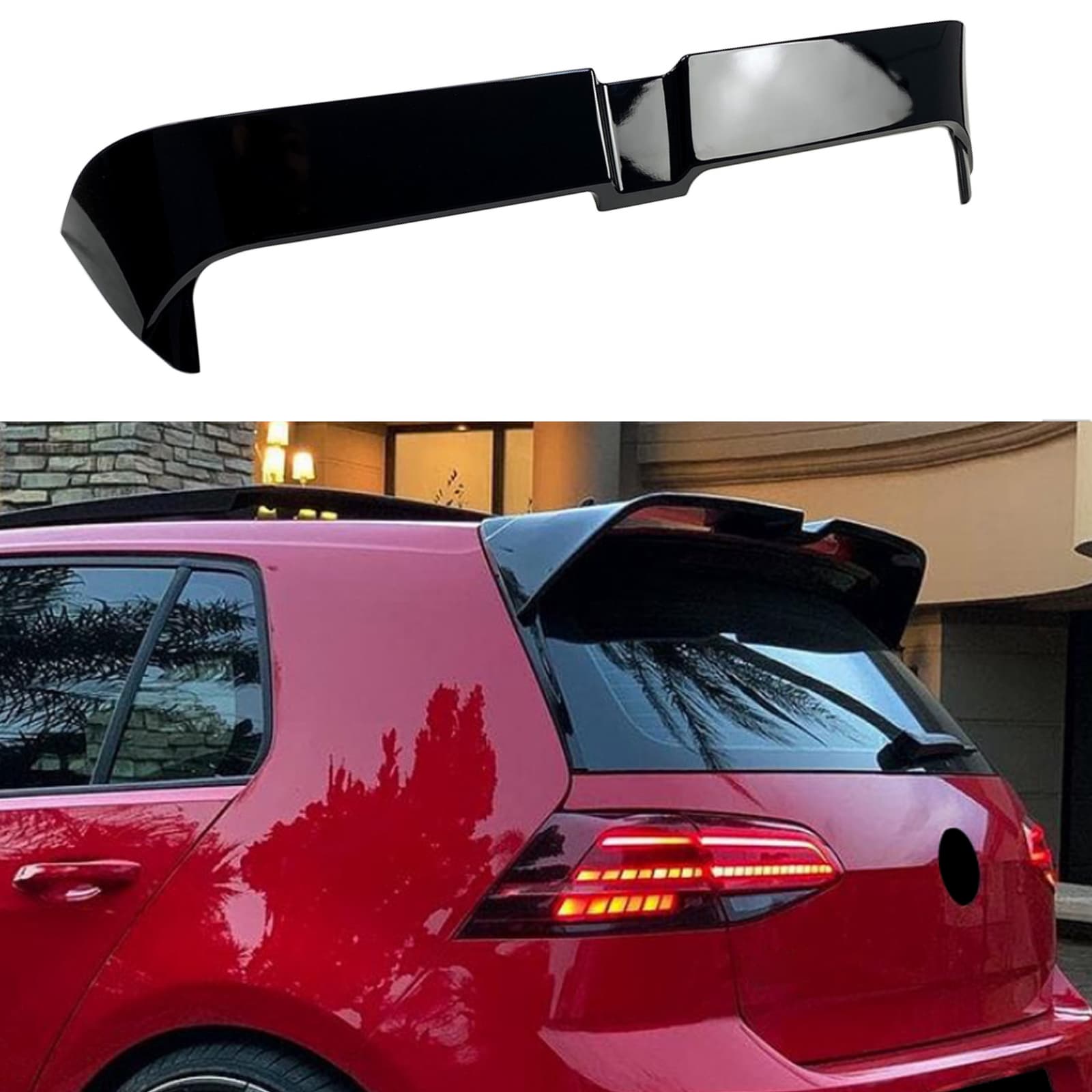 Спойлер козирок стиль Oettinger Volkswagen Golf 7 7.5 2013-2020 ABS пластик, колір чорний глянець
