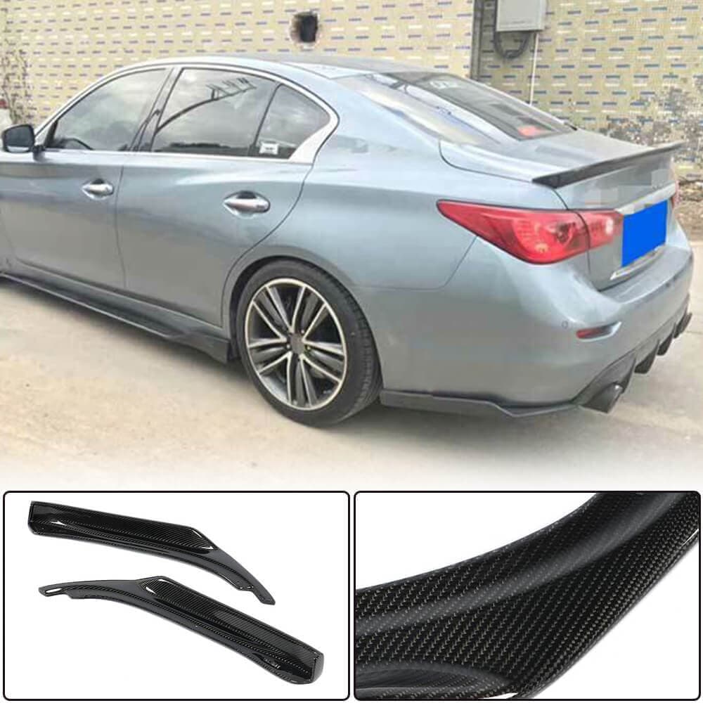 Накладки на задній бампер (для Q50 Base/Sport 2014-2017, Карбон)