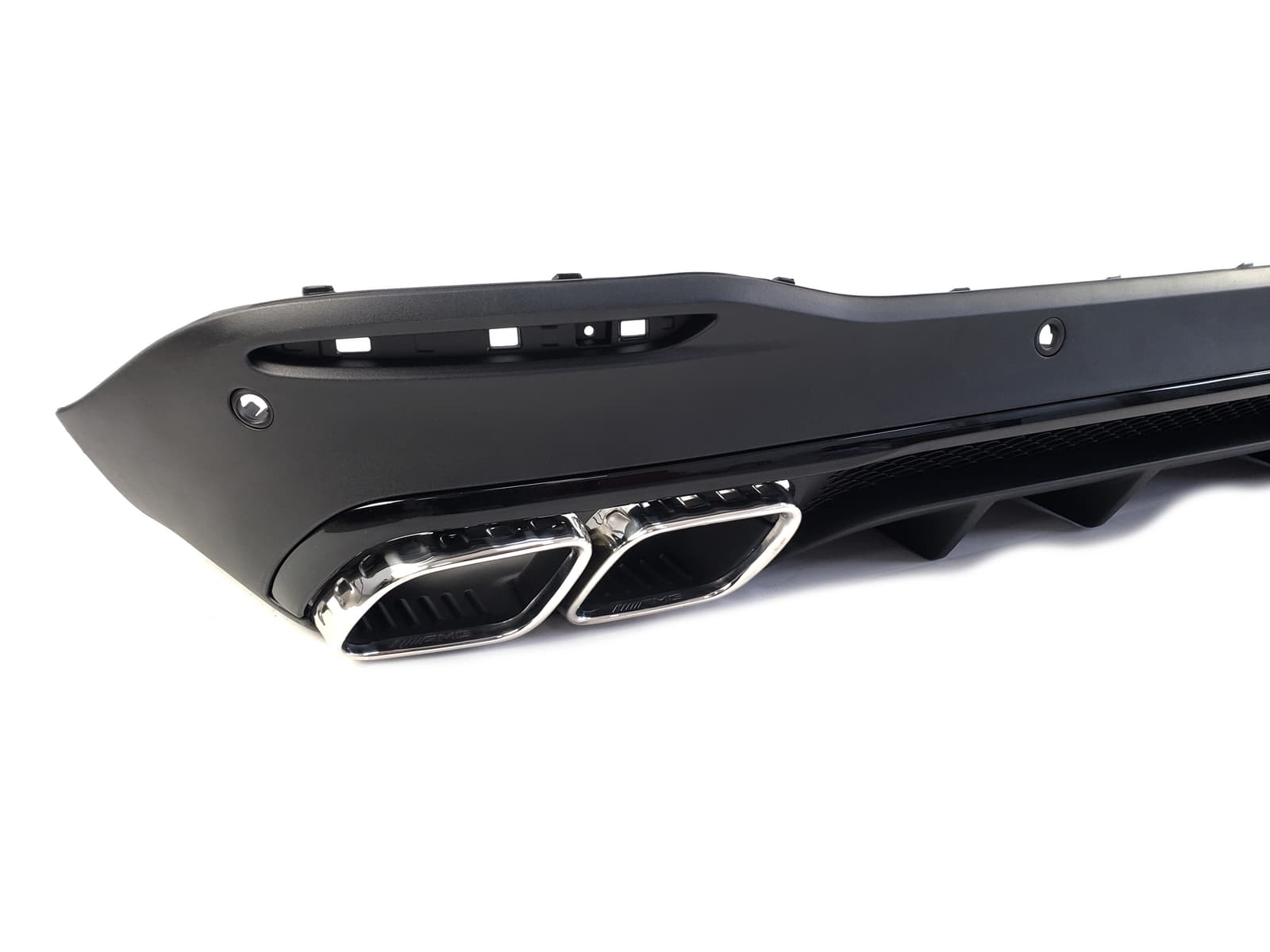 Дифузор (заднього бампера) Full Black / Chrome Pipe (стиль GLE63 AMG) на Mercedes-Benz GLE-Class W167 2018-2023 року 3