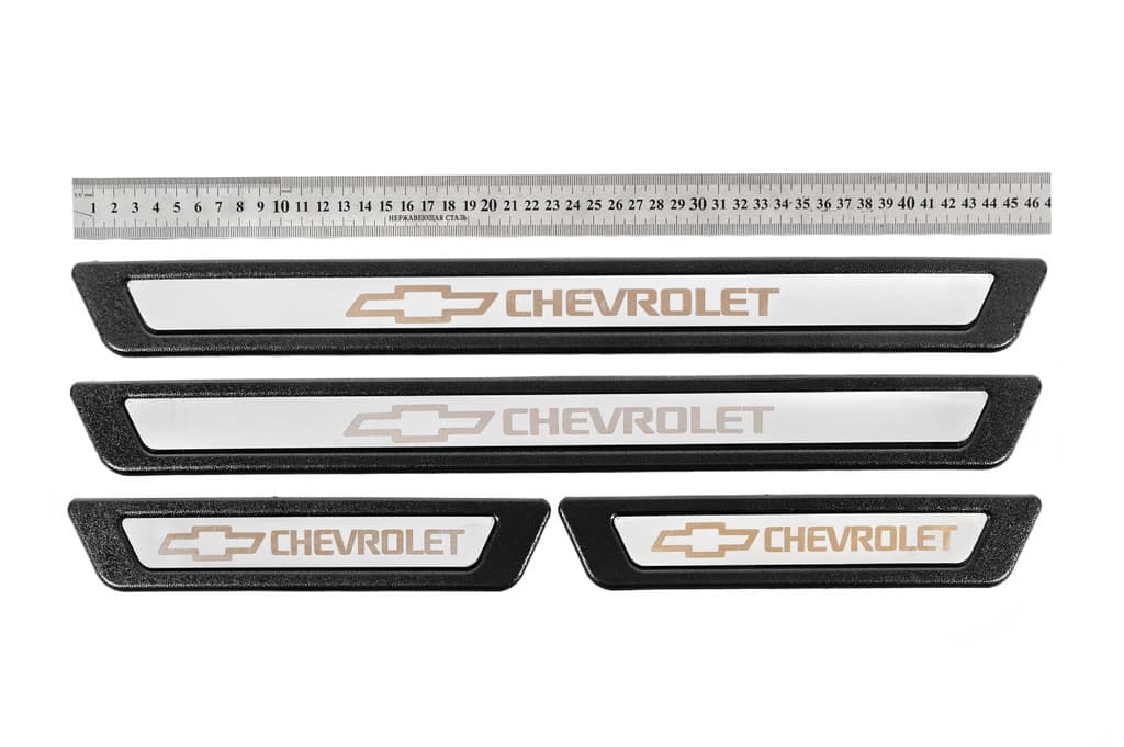 Універсальні накладки на пороги Chevrolet V-3 (4 шт., нерж)