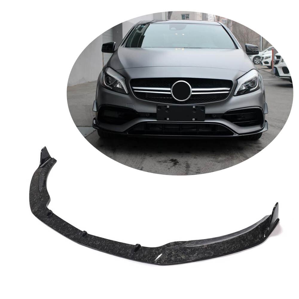 Накладка на передній бампер Lip (для A45 AMG HB 2016-2018, Карбон)