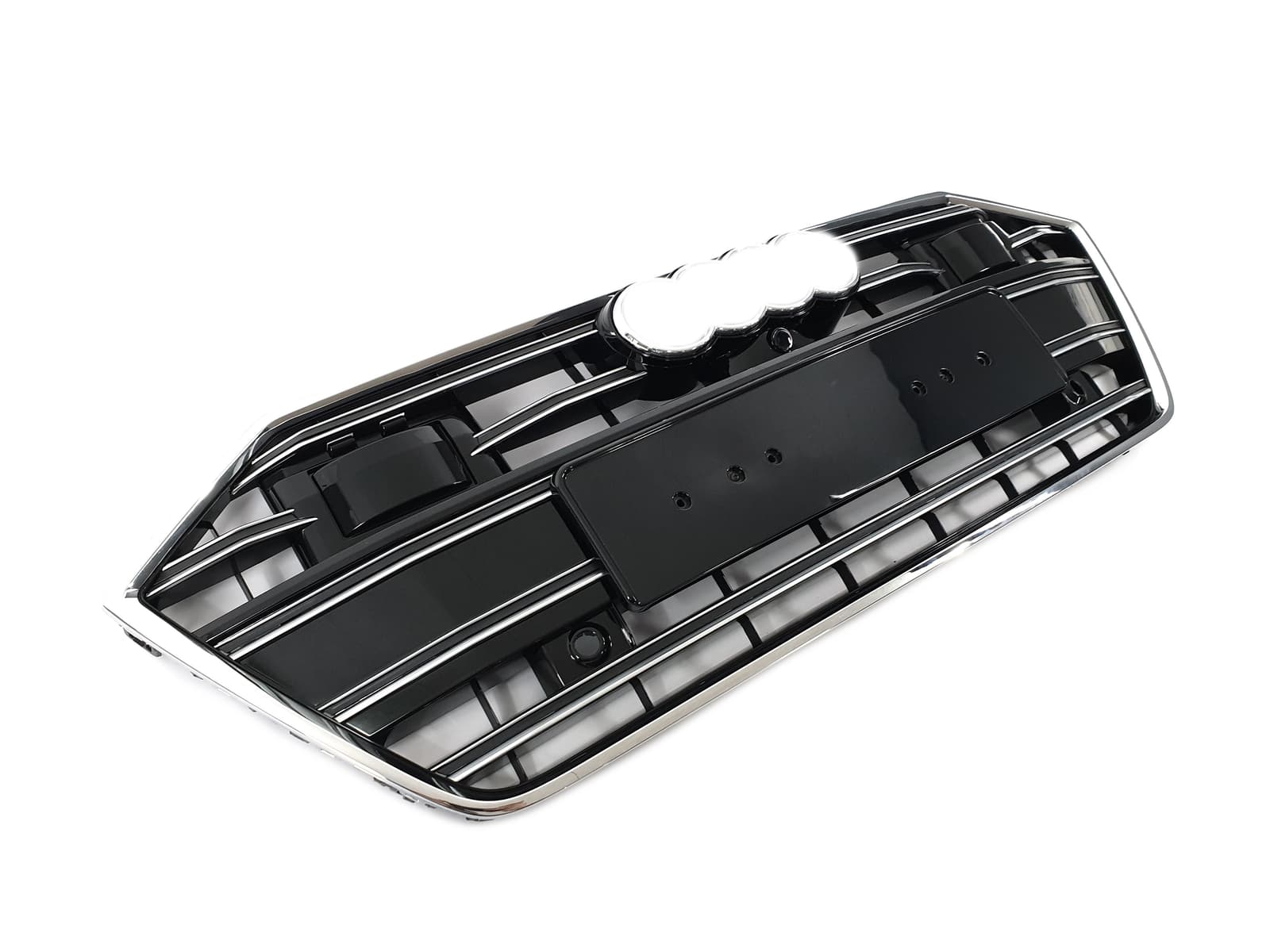 Решітка радіатора Chrome Black (в стилі S7 під камеру та радари) на Audi A7 4K 2017-2023 року 2