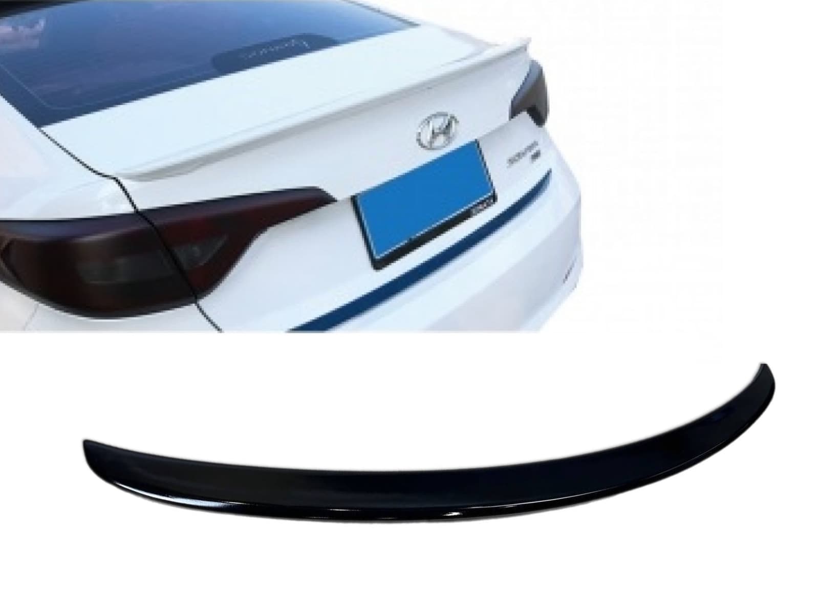 Спойлер лип багажника Hyundai Sonata LF 2015-2017 АБС пластик, колір чорний глянець