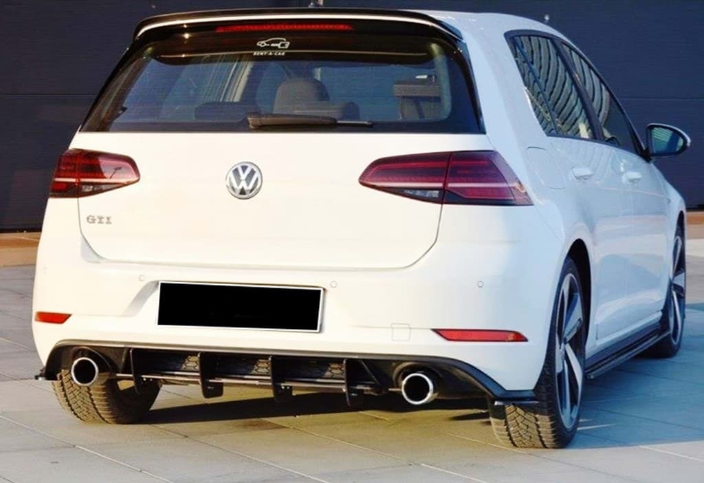 Задній дифузор V-2 (для GTI, 2017-2019, чорний матовий) 2