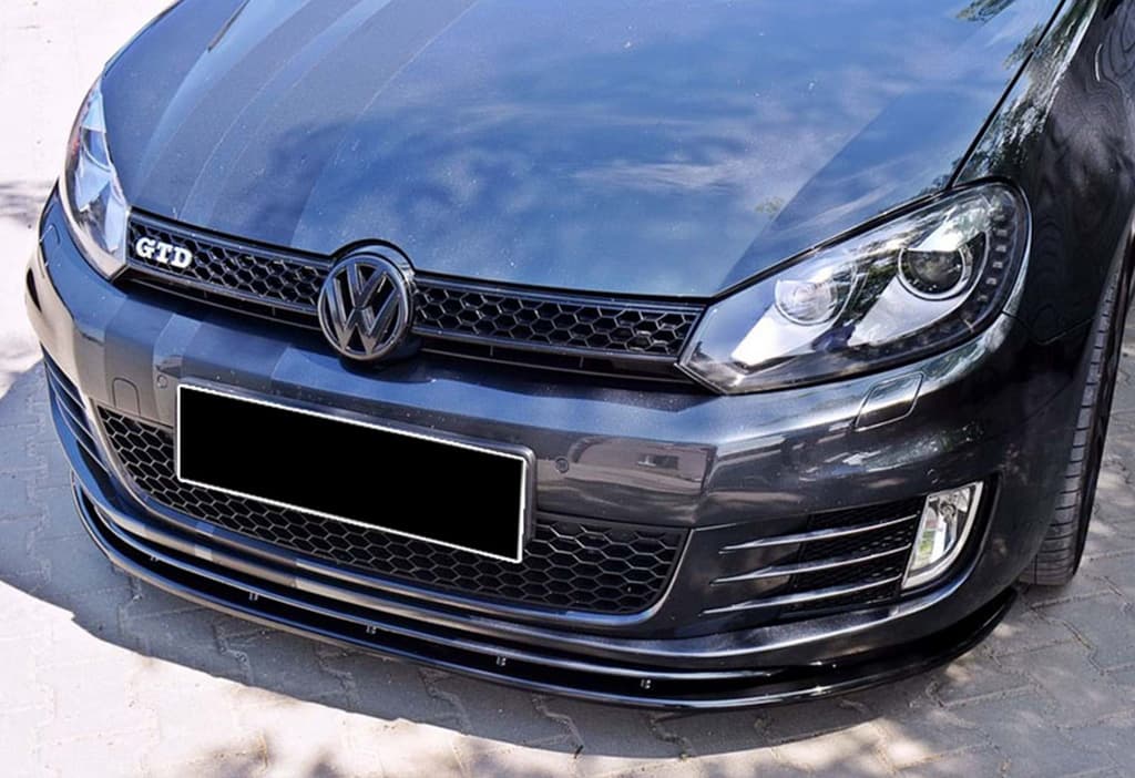 Передня Lip накладка V-2 (для GTI, чорний глянець)