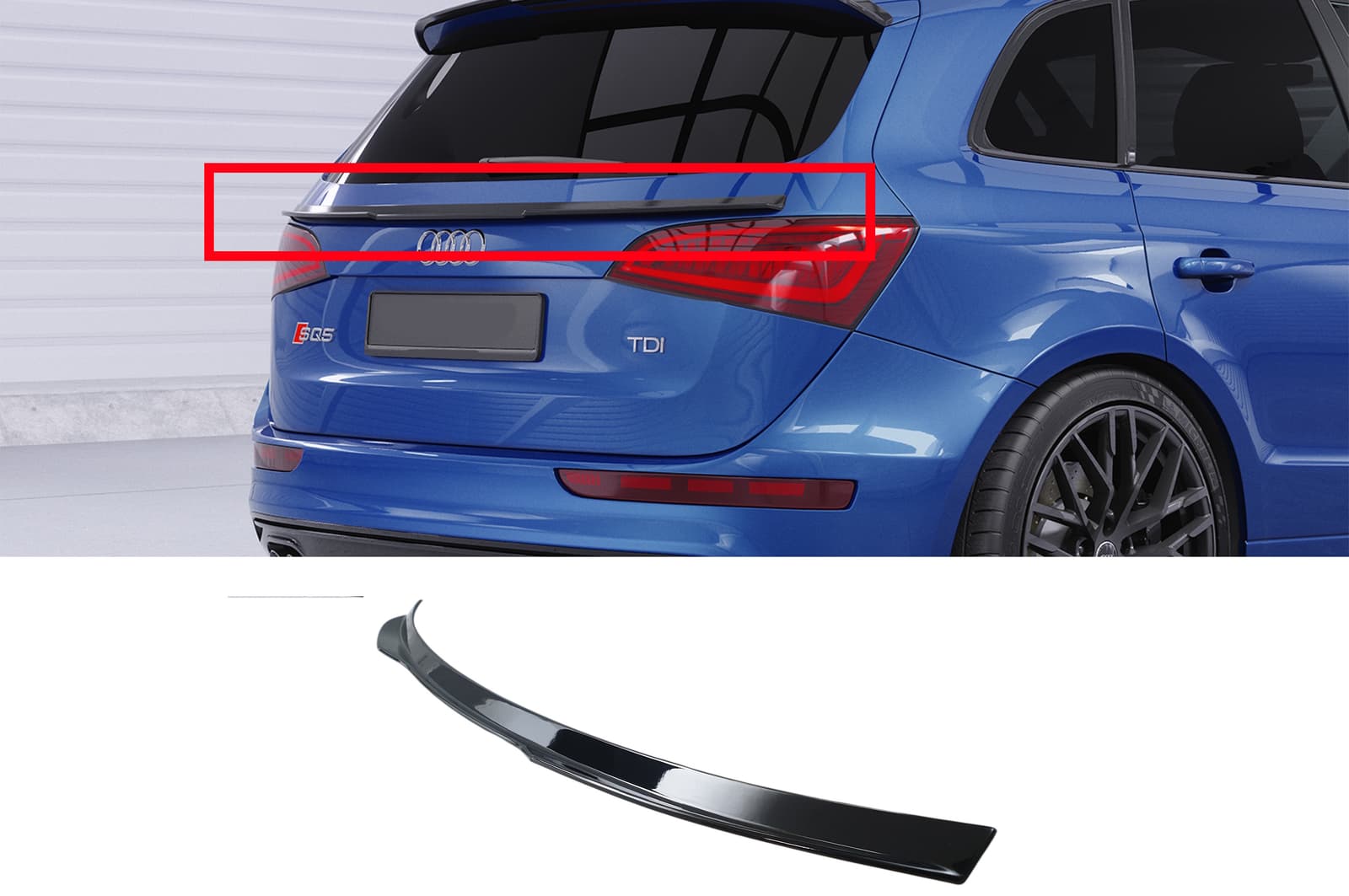 Спойлер Чорний глянець на Audi Q5 8R 2008-2012 року