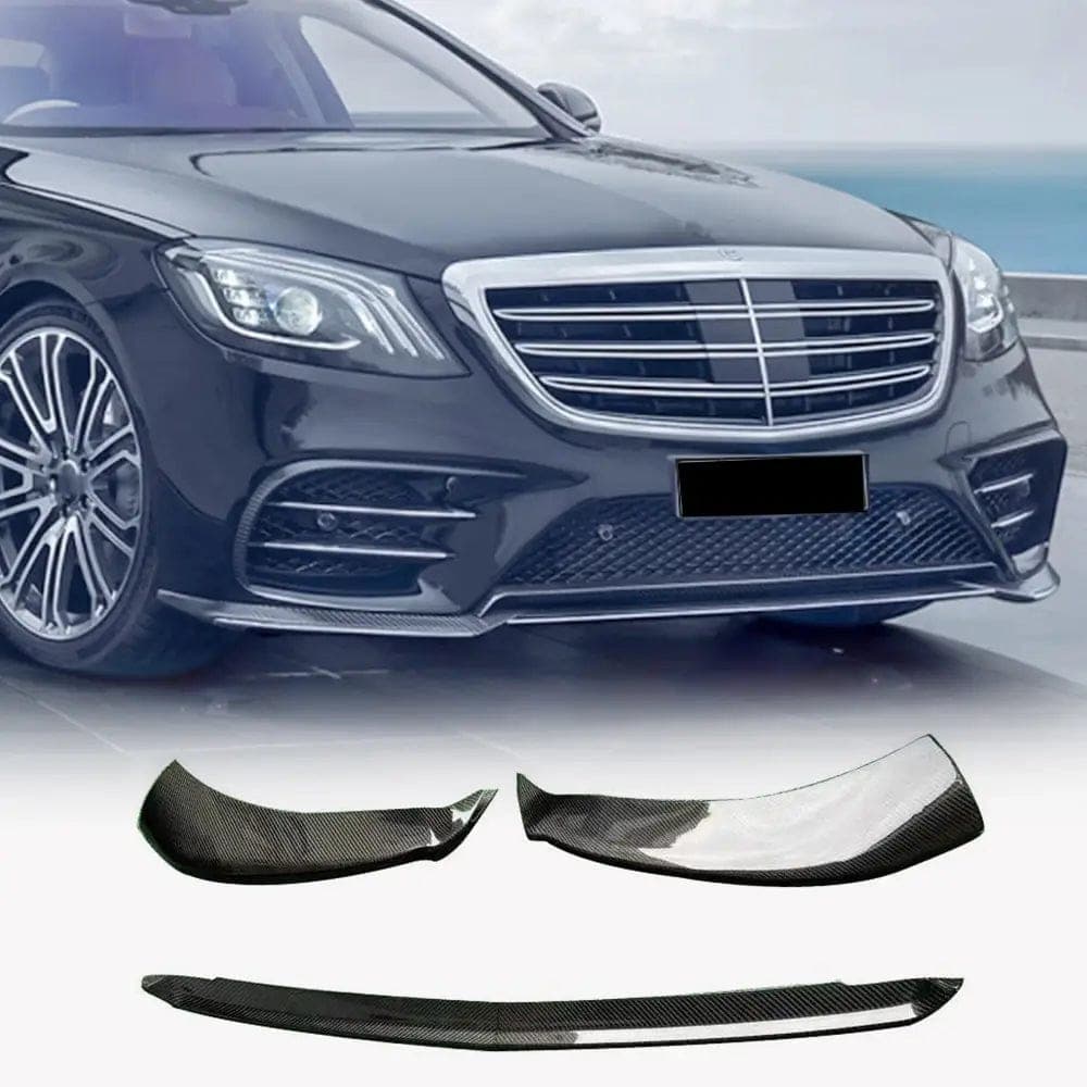 Накладка на передній бампер Lip (для AMG-Line 2018-2022, Карбон)