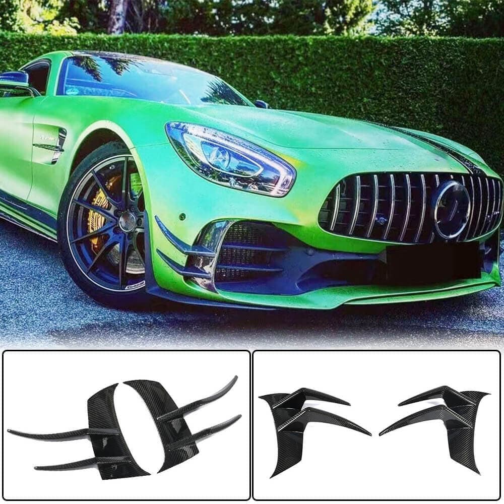 Накладки на передній бампер V2 (для GT R 2016-2019, Сухий карбон)