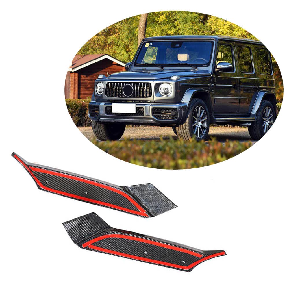 Накладки на передній бампер Flap (для G63 AMG 2019-2021, Карбон)