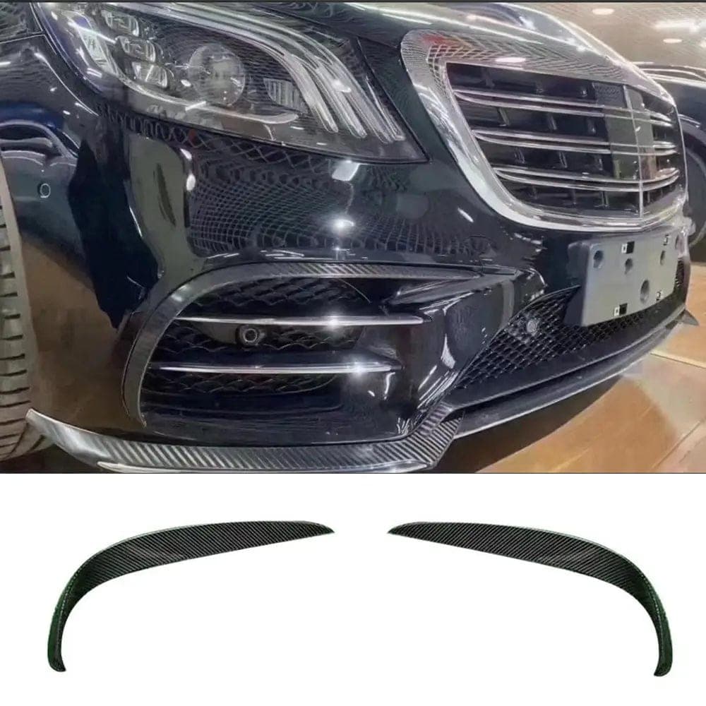 Накладки на передній бампер V2 (для S63 AMG 2014-2017, Карбон)