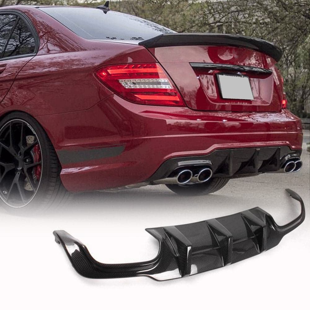 Дифузор заднього бампера V3 (для AMG SD/Coupe 2012-2014, Карбон)