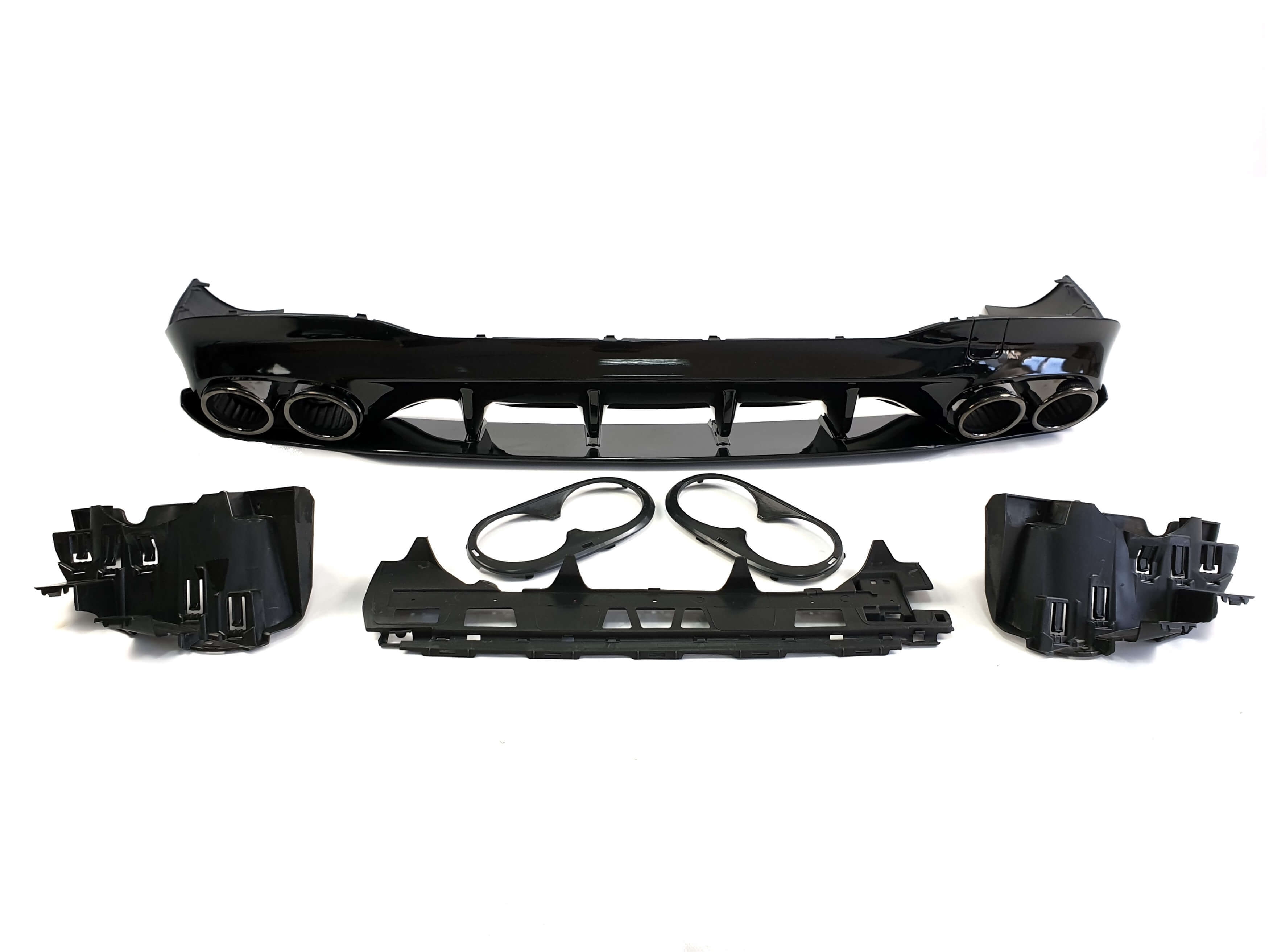 Дифузор (заднього бампера) Full Black (стиль CLA45 AMG) на Mercedes-Benz CLA-Class C118 2019-2023 року