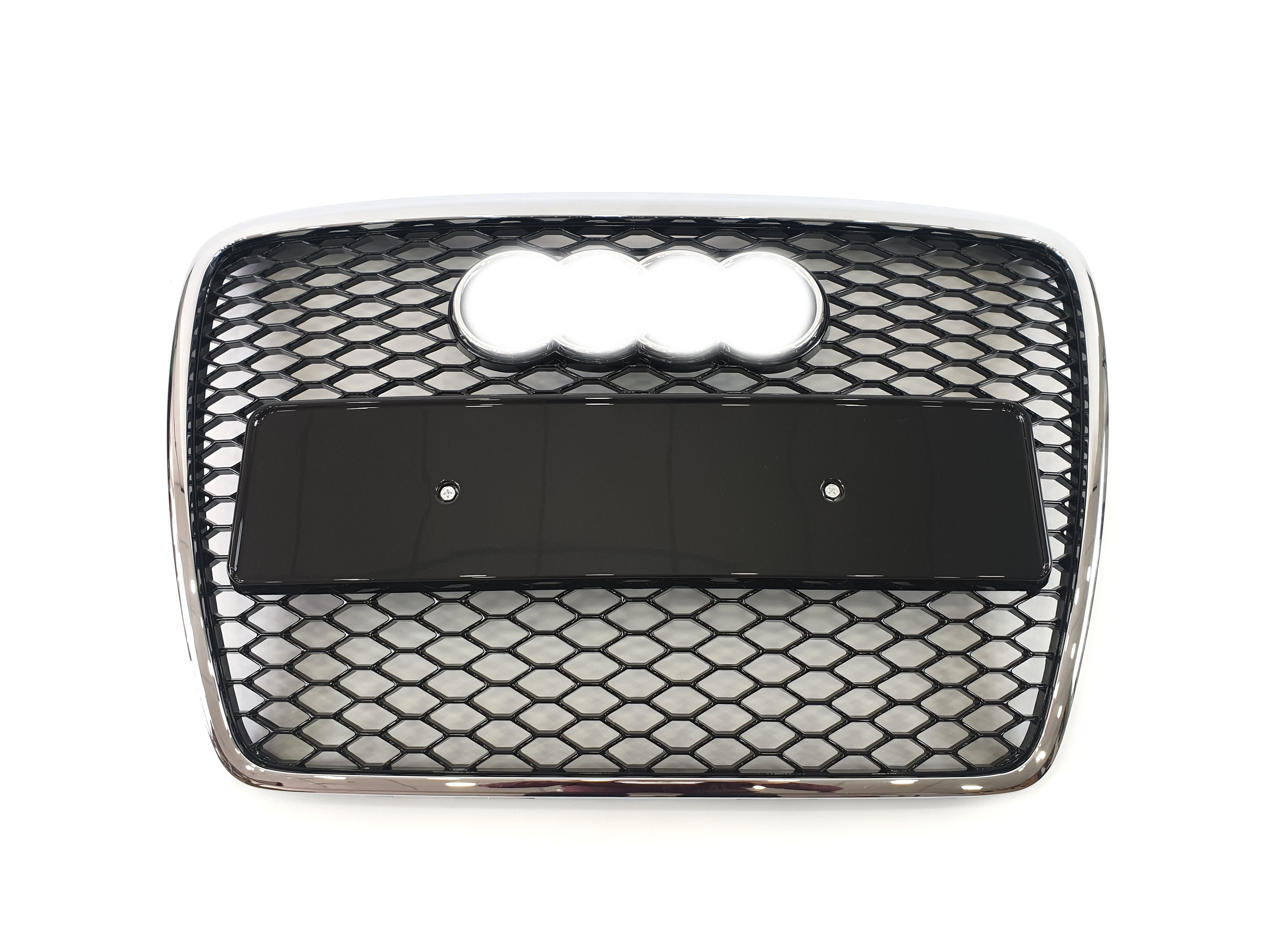 Решітка радіатора Chrome Black (в стилі RS6) без PDC на Audi A6 C6 2004-2011 року 2