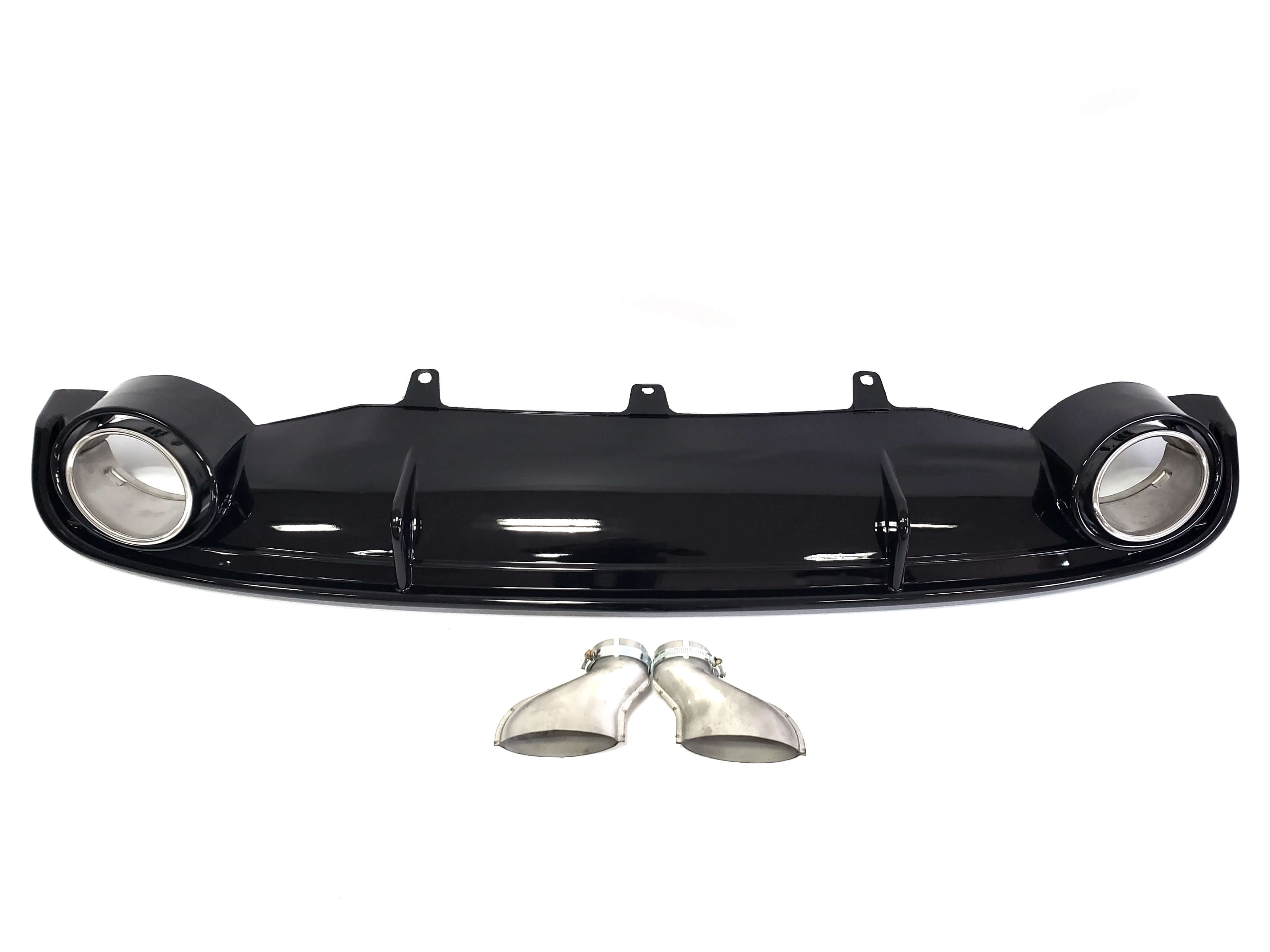 Дифузор (заднього бампера) Full Black / Chrome Pipe (в стилі RS7) на Audi A7 4G 2010-2014 року
