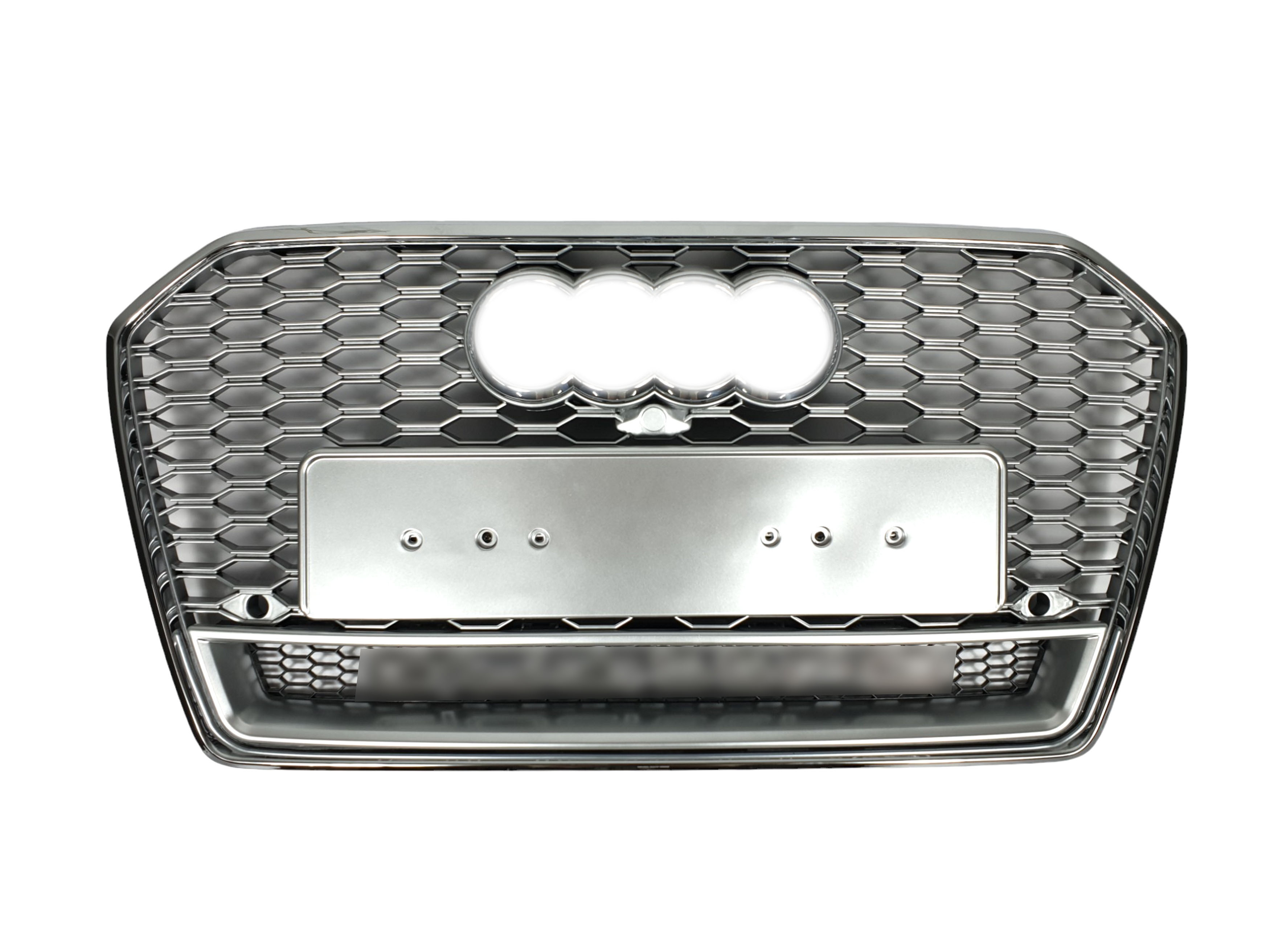 Решітка радіатора Silver Chrome (в стилі RS6 quattro) на Audi A6 C7 2014-2018 року