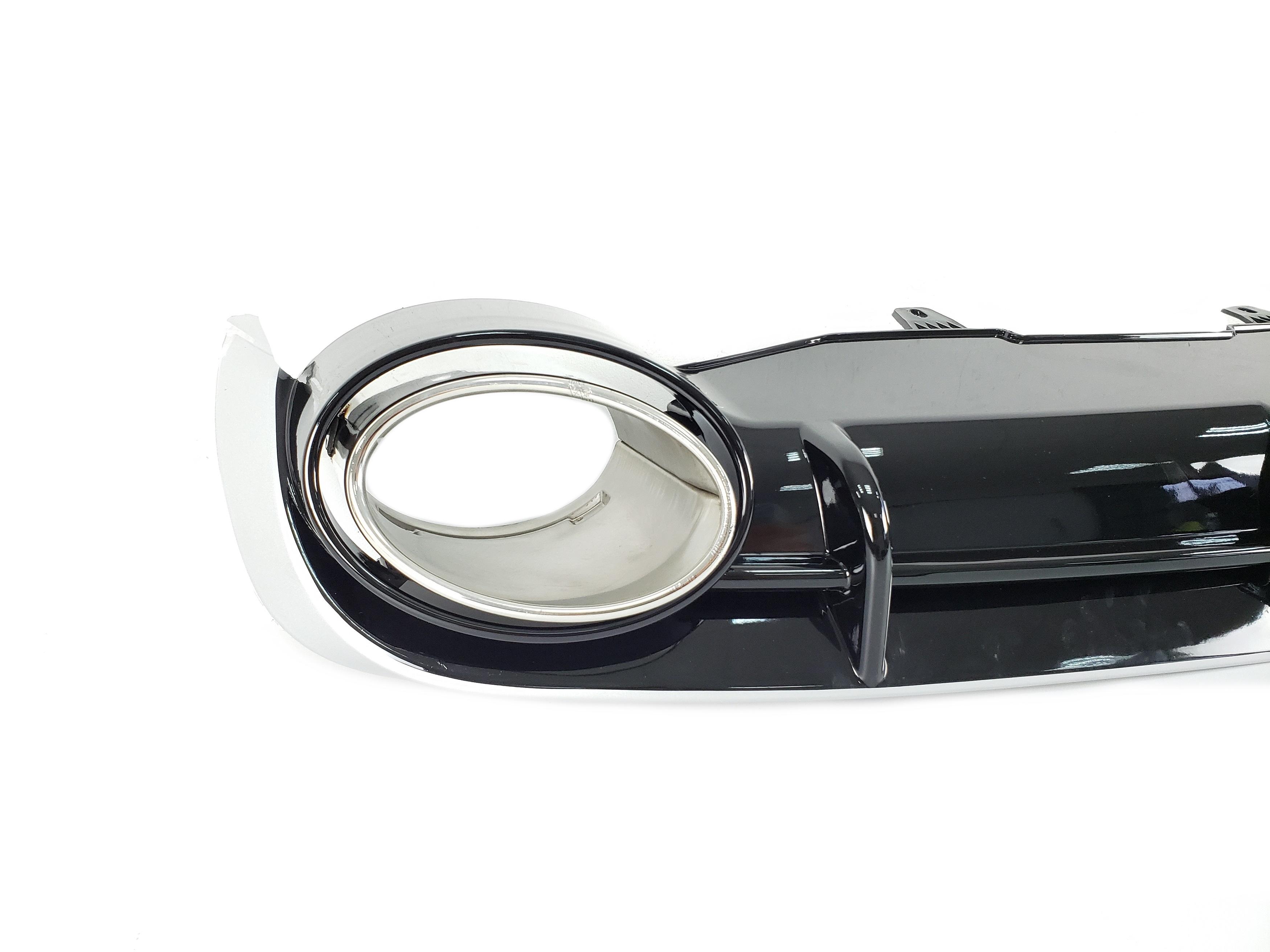 Дифузор (заднього бампера) Black Silver / Chrome Pipe (в стилі RS6) на Audi A6 C7 2011-2014 року 2