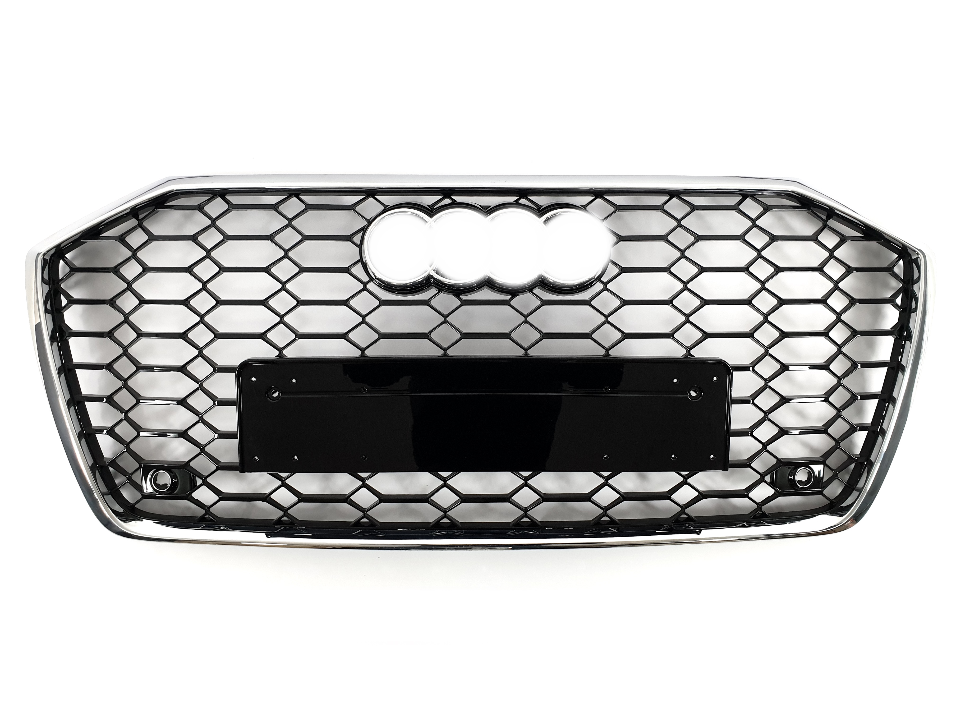 Решітка радіатора Chrome Black (в стилі RS6 без камери та без радарів) на Audi A6 C8 2018-2023 року