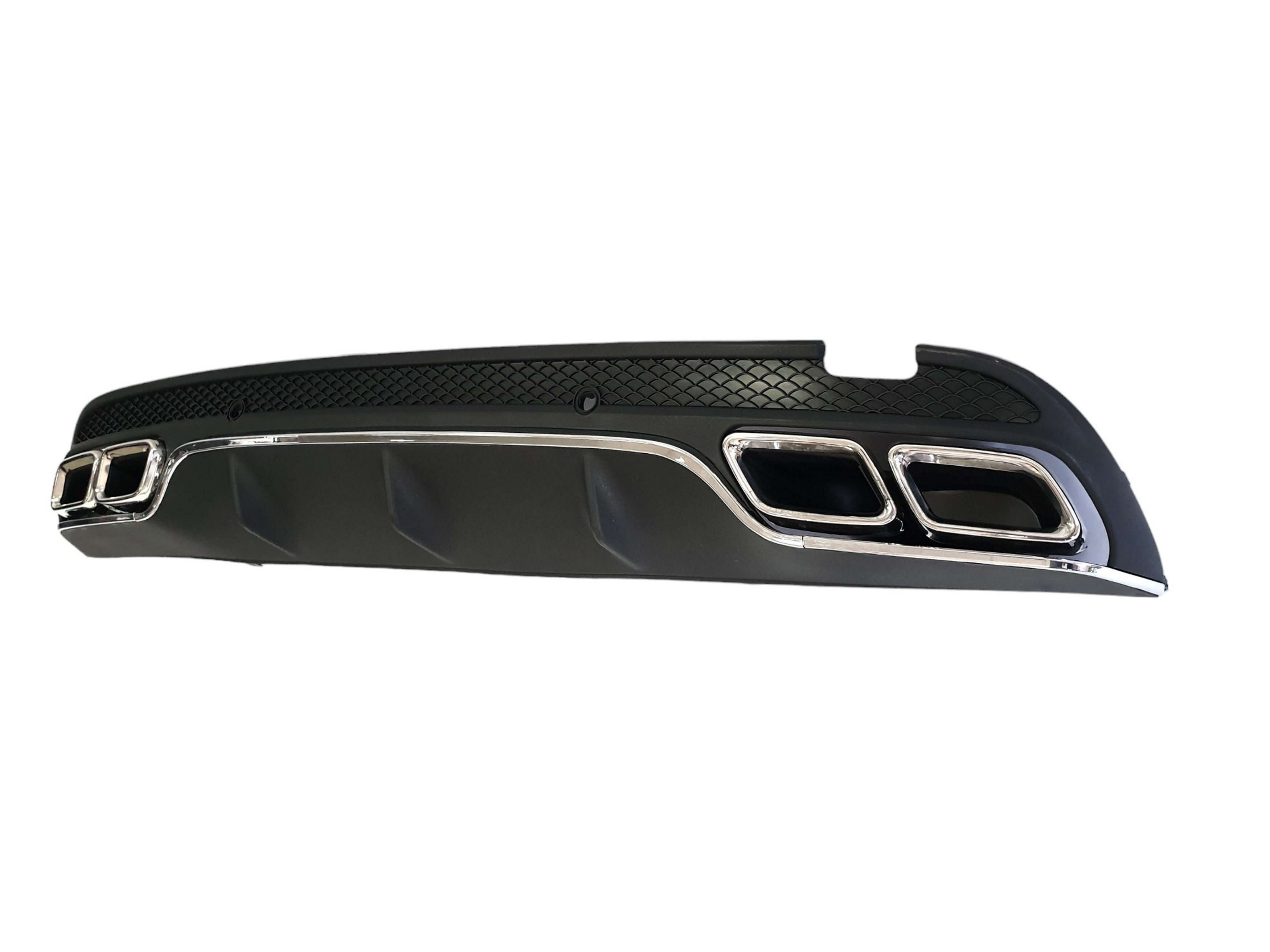 Дифузор (заднього бампера) Chrome Black / Chrome Pipe (стиль AMG C63) Sedan на Mercedes-Benz C-Class W205 2014-2018 року 3