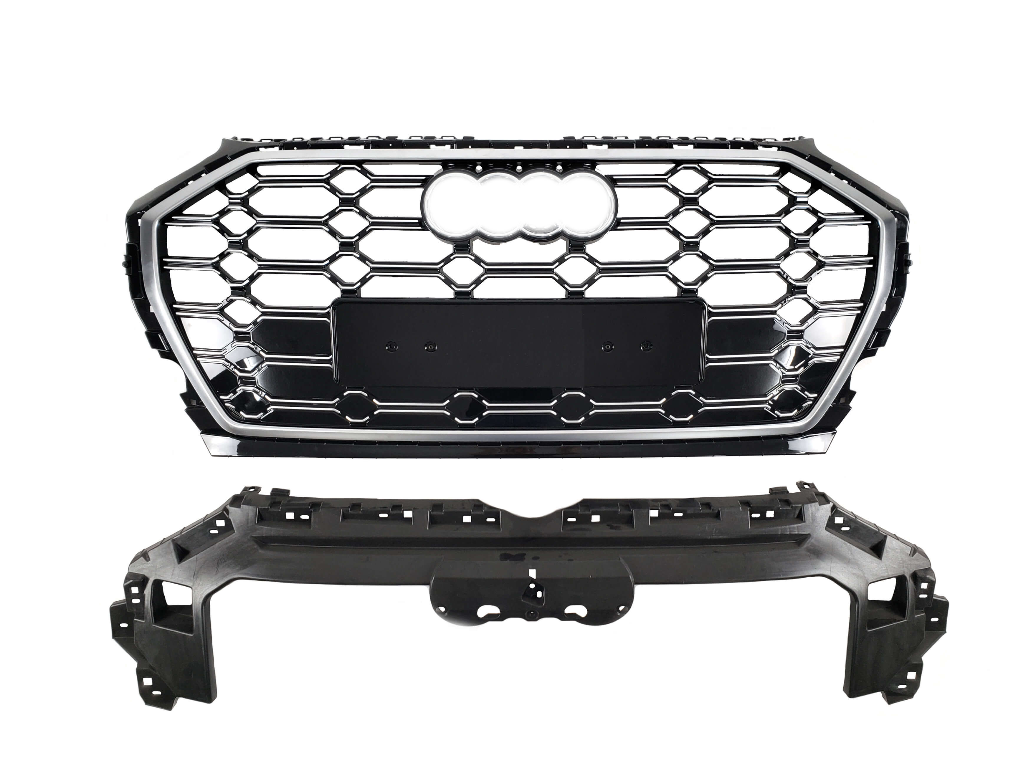 Решітка радіатора Silver black (в стилі SQ5) на Audi Q5 80A 2020-2023 року
