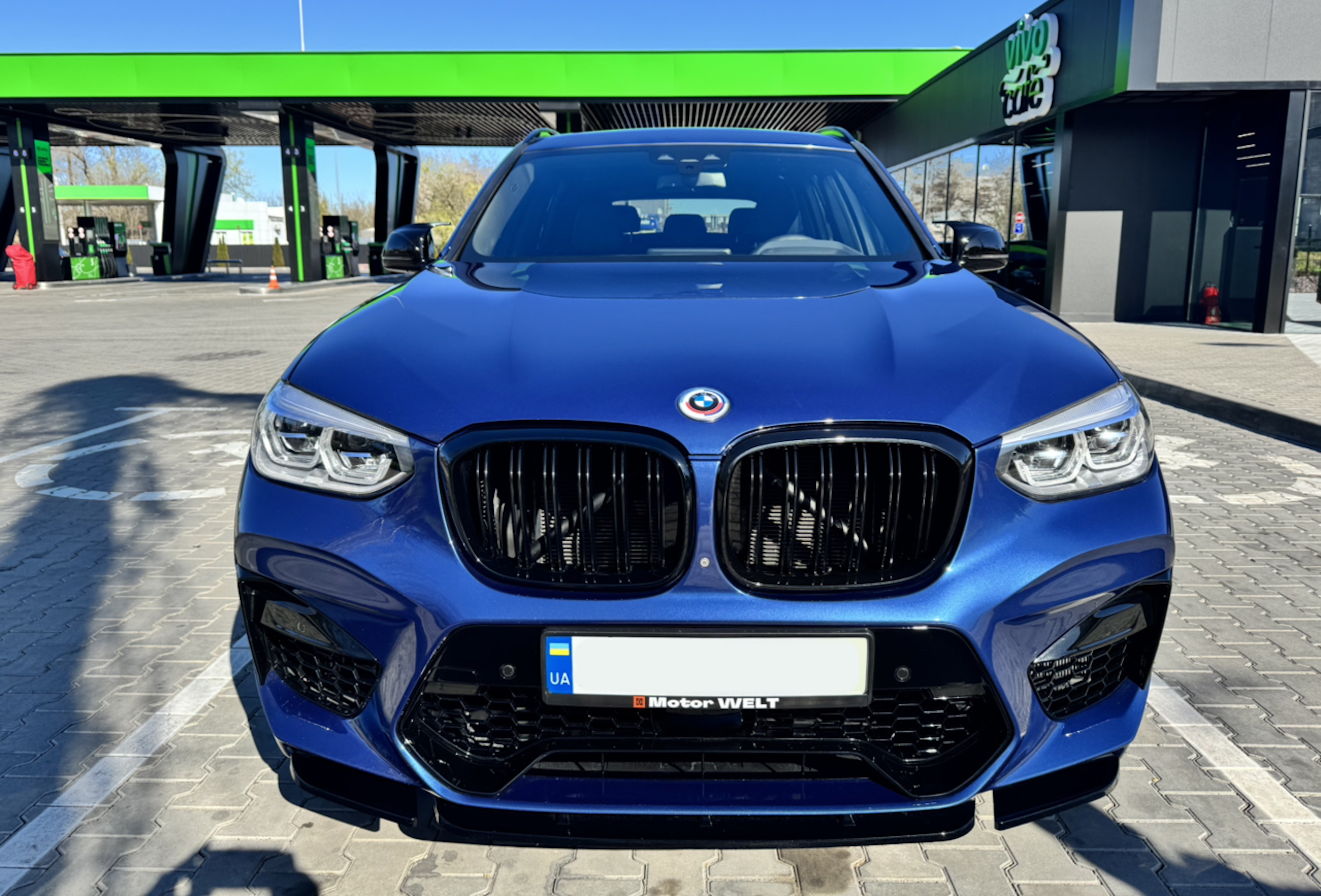 Губа (переднього бампера) Чорний глянець (Rock Style) на BMW X3 G01 2018-2022 року 4