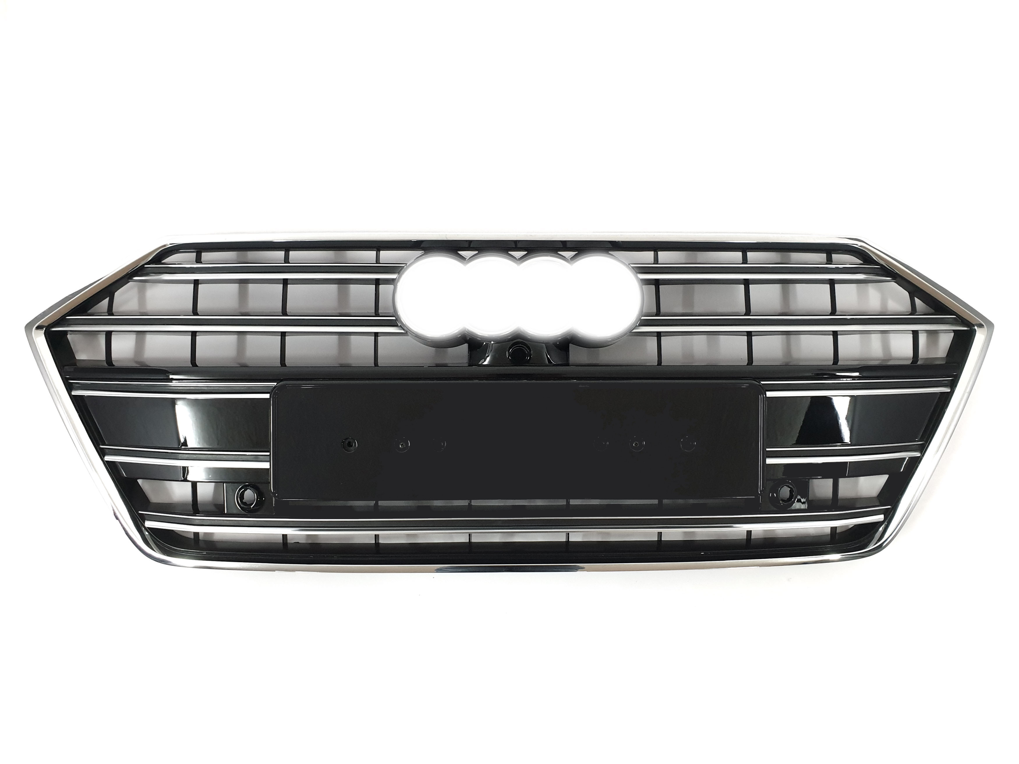 Решітка радіатора Chrome Black (в стилі S7 під камеру без радарів) на Audi A7 4K 2017-2023 року