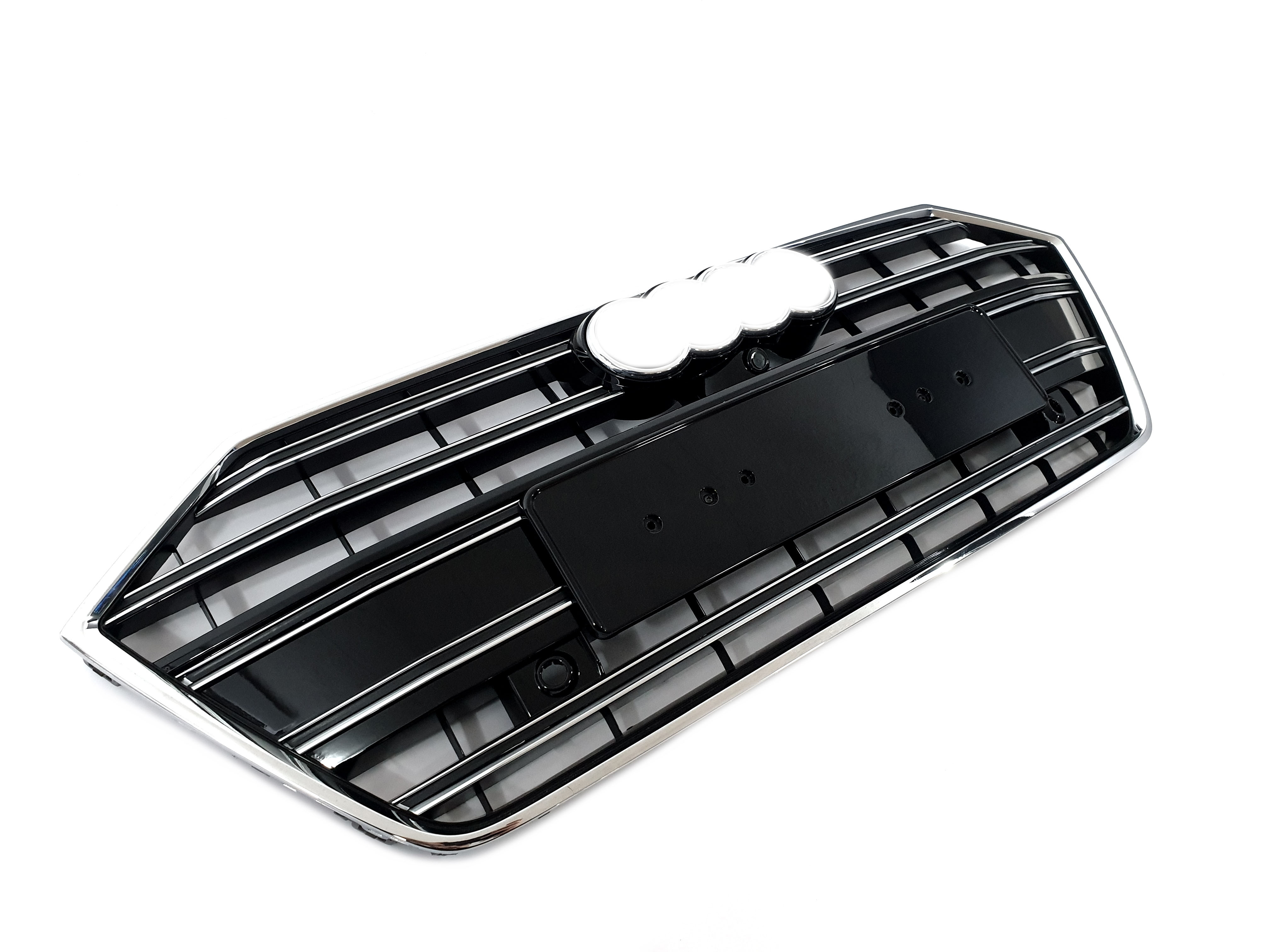 Решітка радіатора Chrome Black (в стилі S7 під камеру без радарів) на Audi A7 4K 2017-2023 року 2