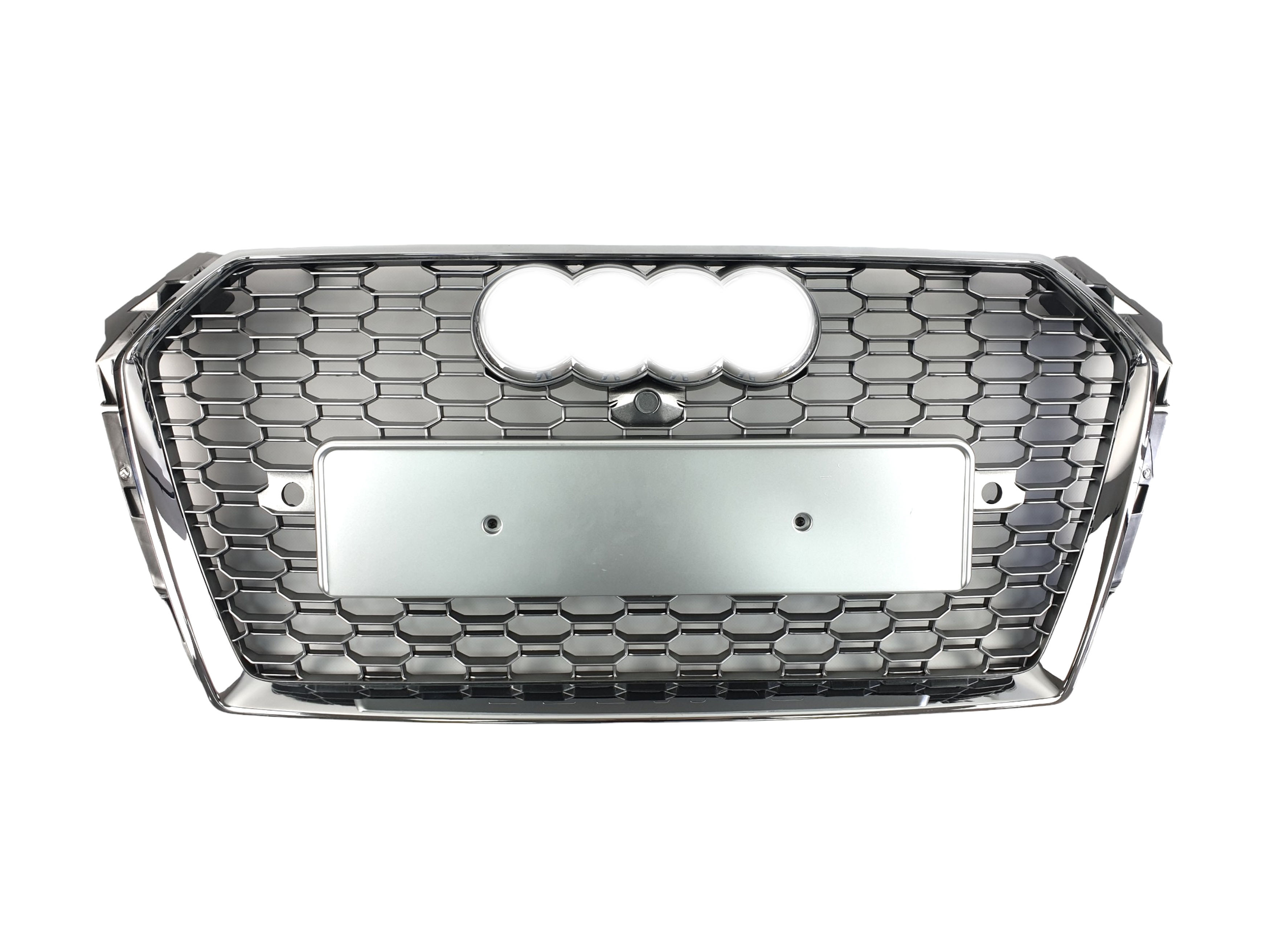 Решітка радіатора Silver Chrome (в стилі RS4) на Audi A4 B9 2015-2019 року