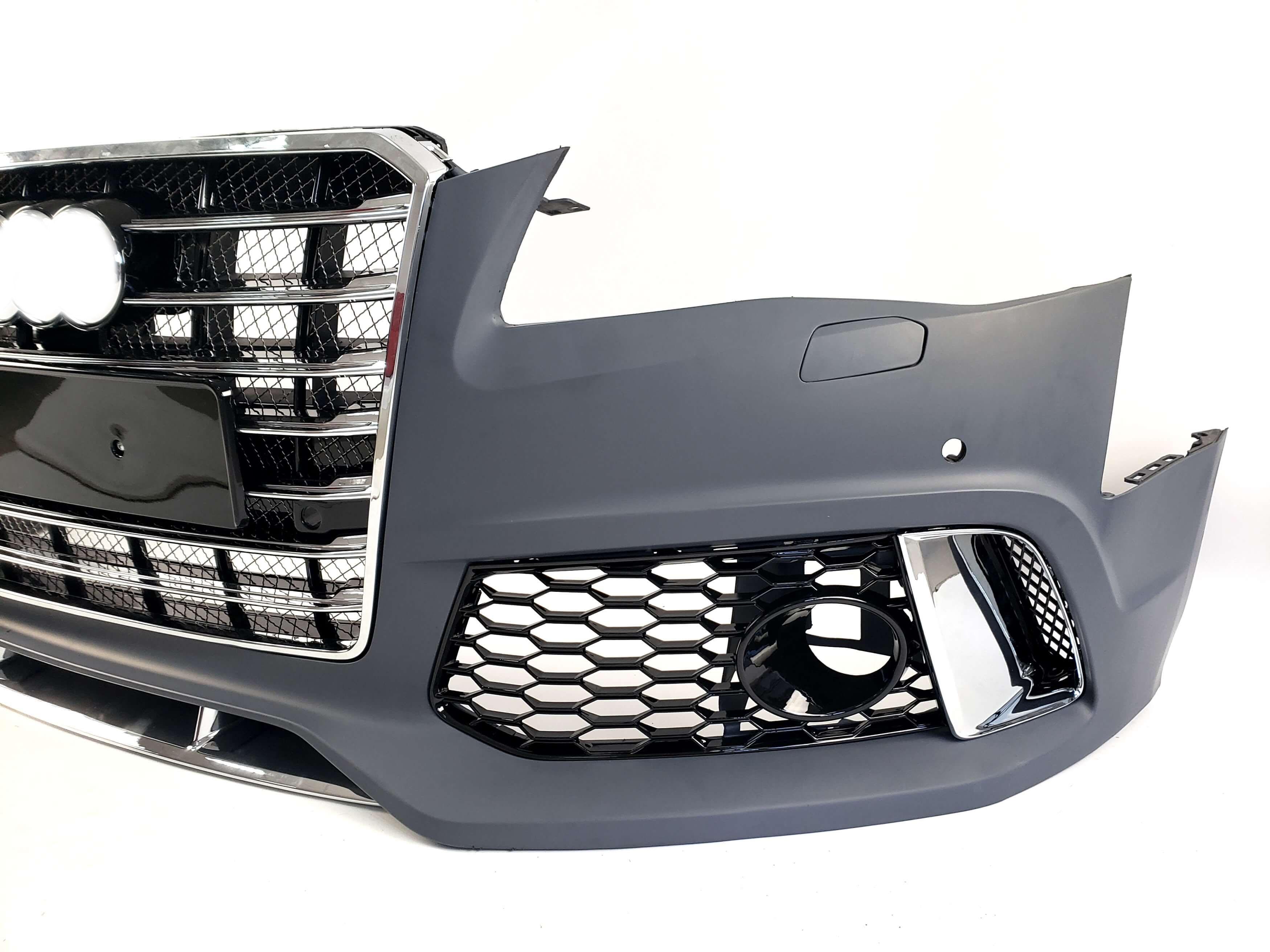 Передній бампер (з решіткою в стилі W12 V1) на Audi A8 D4 2010-2014 року 4