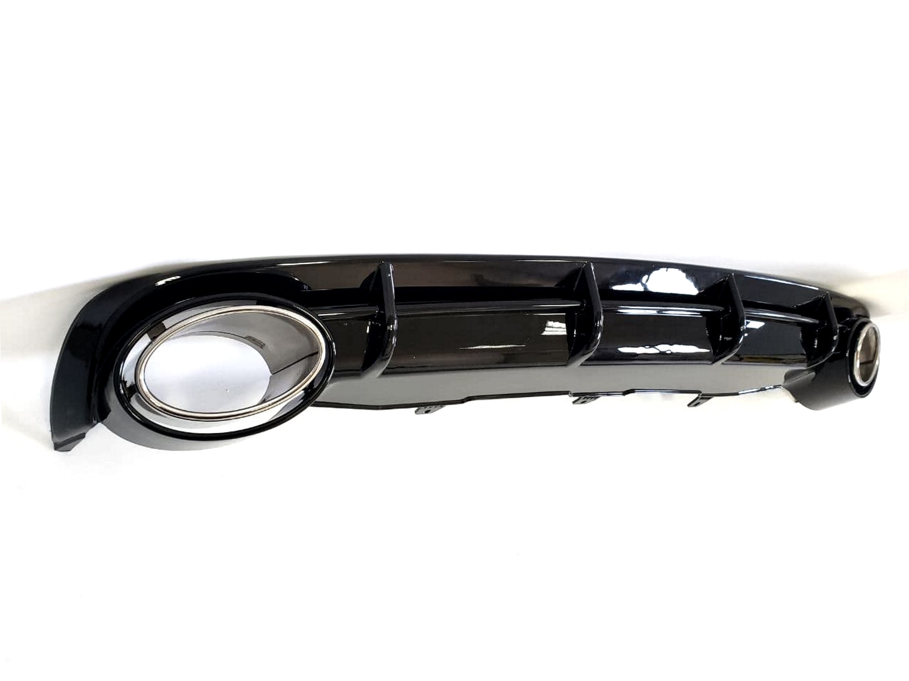Дифузор (заднього бампера) Full Black / Chrome Pipe (в стилі RS6) на Audi A6 C7 2011-2014 року 2