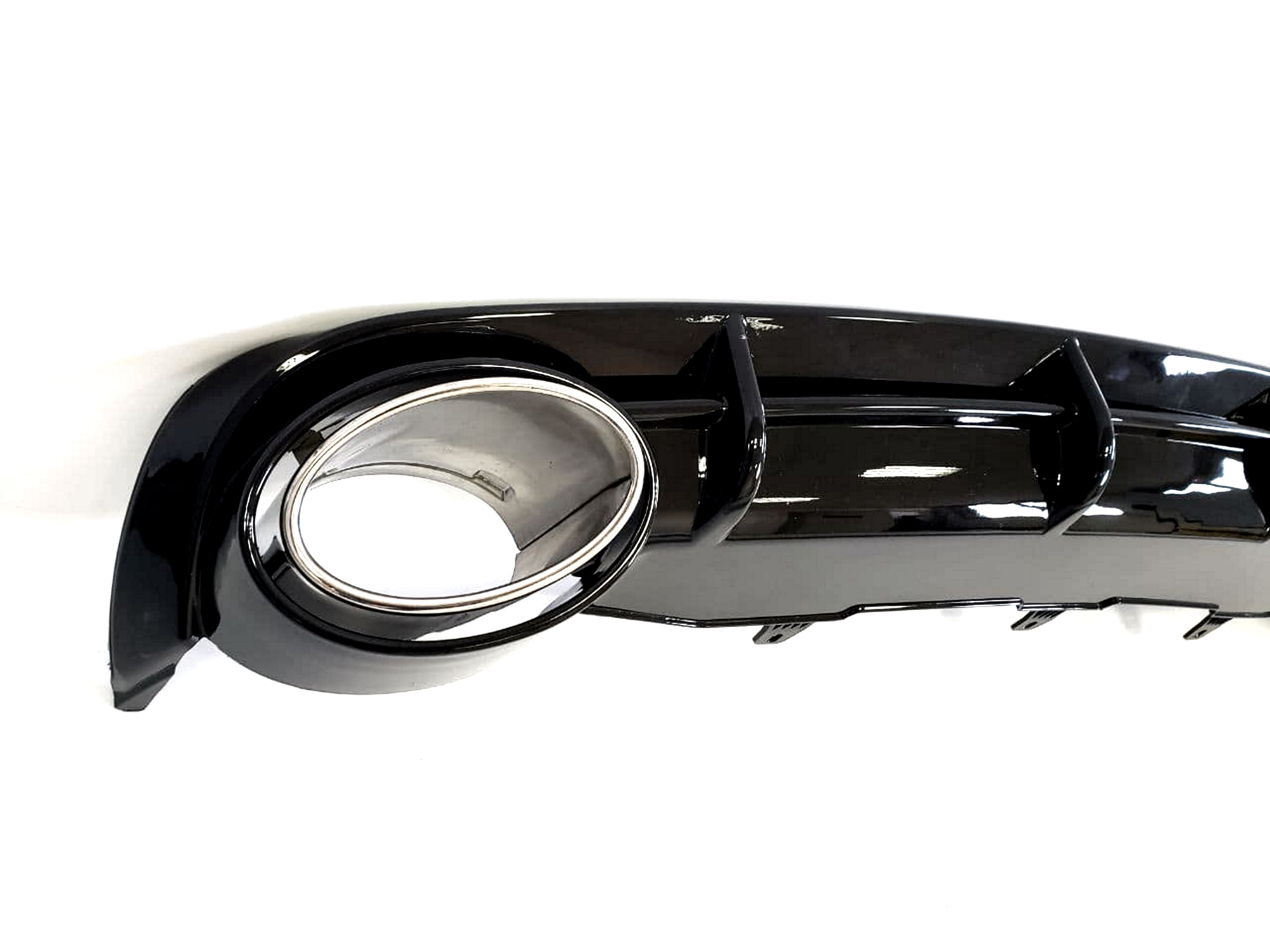 Дифузор (заднього бампера) Full Black / Chrome Pipe (в стилі RS6) на Audi A6 C7 2011-2014 року 3