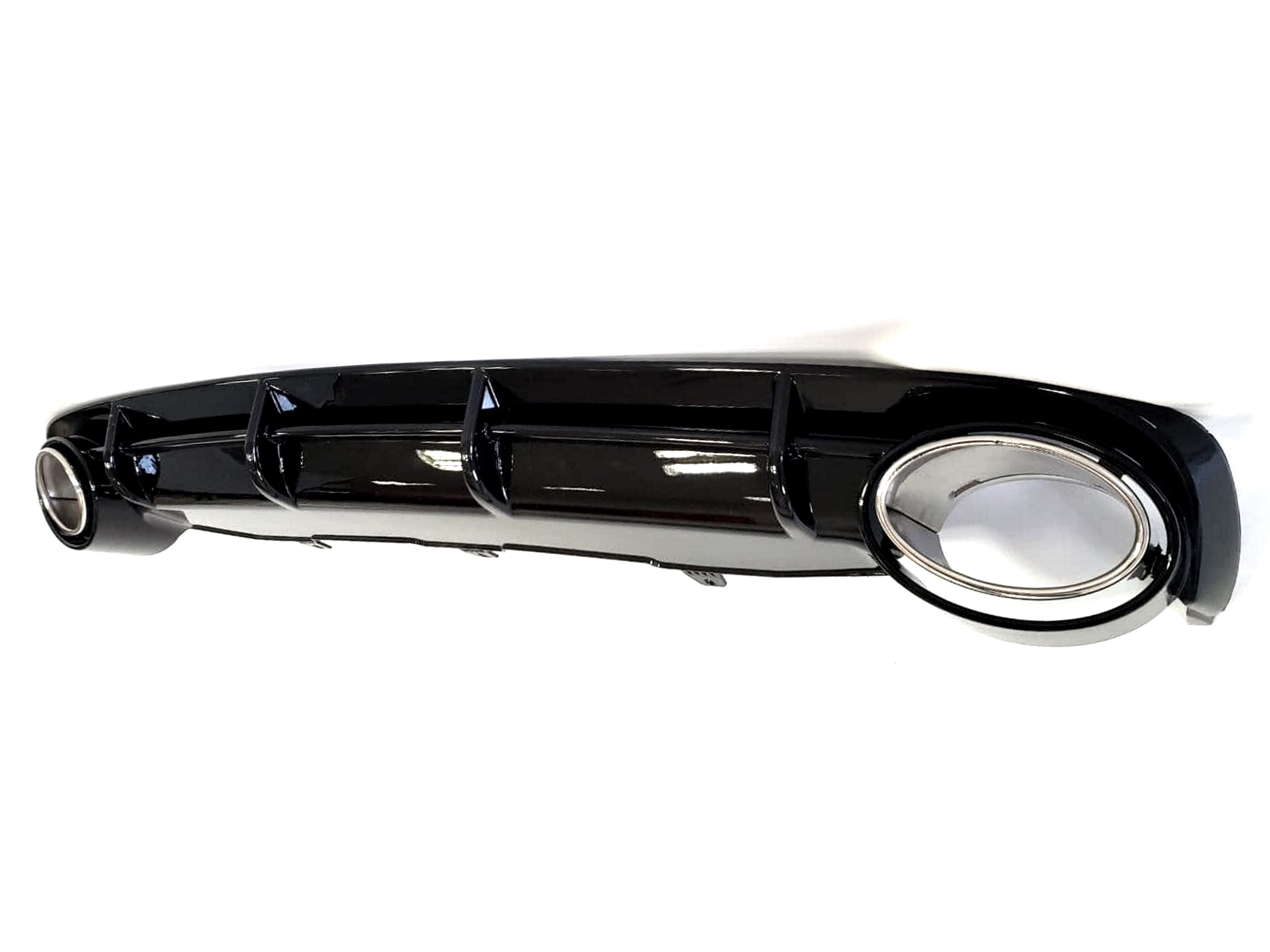 Дифузор (заднього бампера) Full Black / Chrome Pipe (в стилі RS6) на Audi A6 C7 2011-2014 року 4