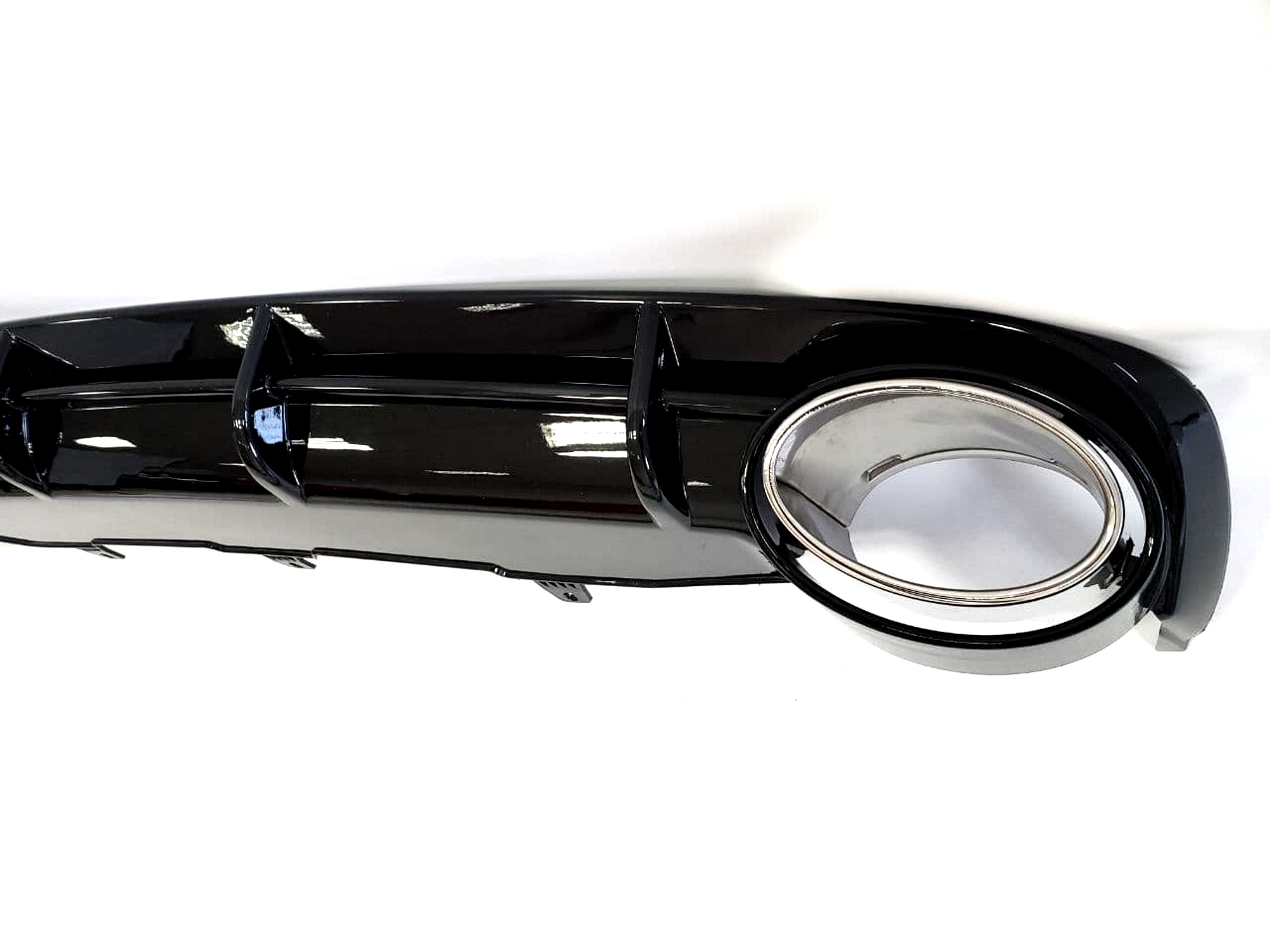 Дифузор (заднього бампера) Full Black / Chrome Pipe (в стилі RS6) на Audi A6 C7 2011-2014 року 5