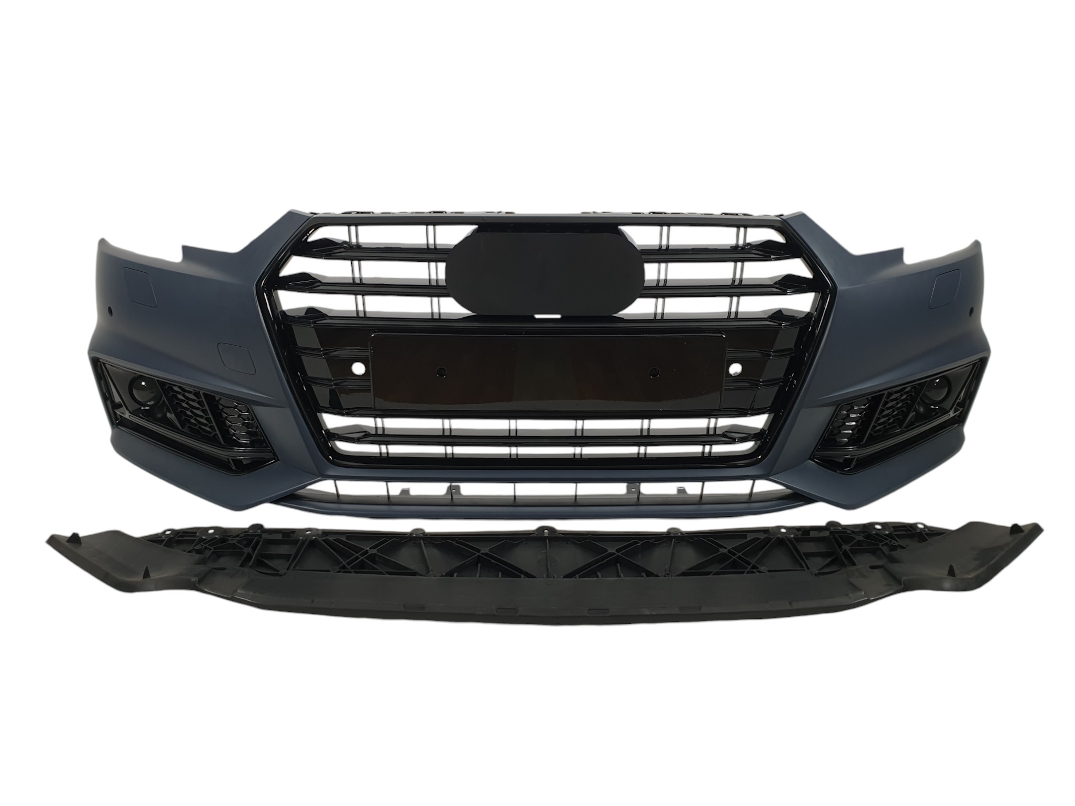 Передній бампер (стиль S4) під дистронік на Audi A4 B9 2015-2019 року
