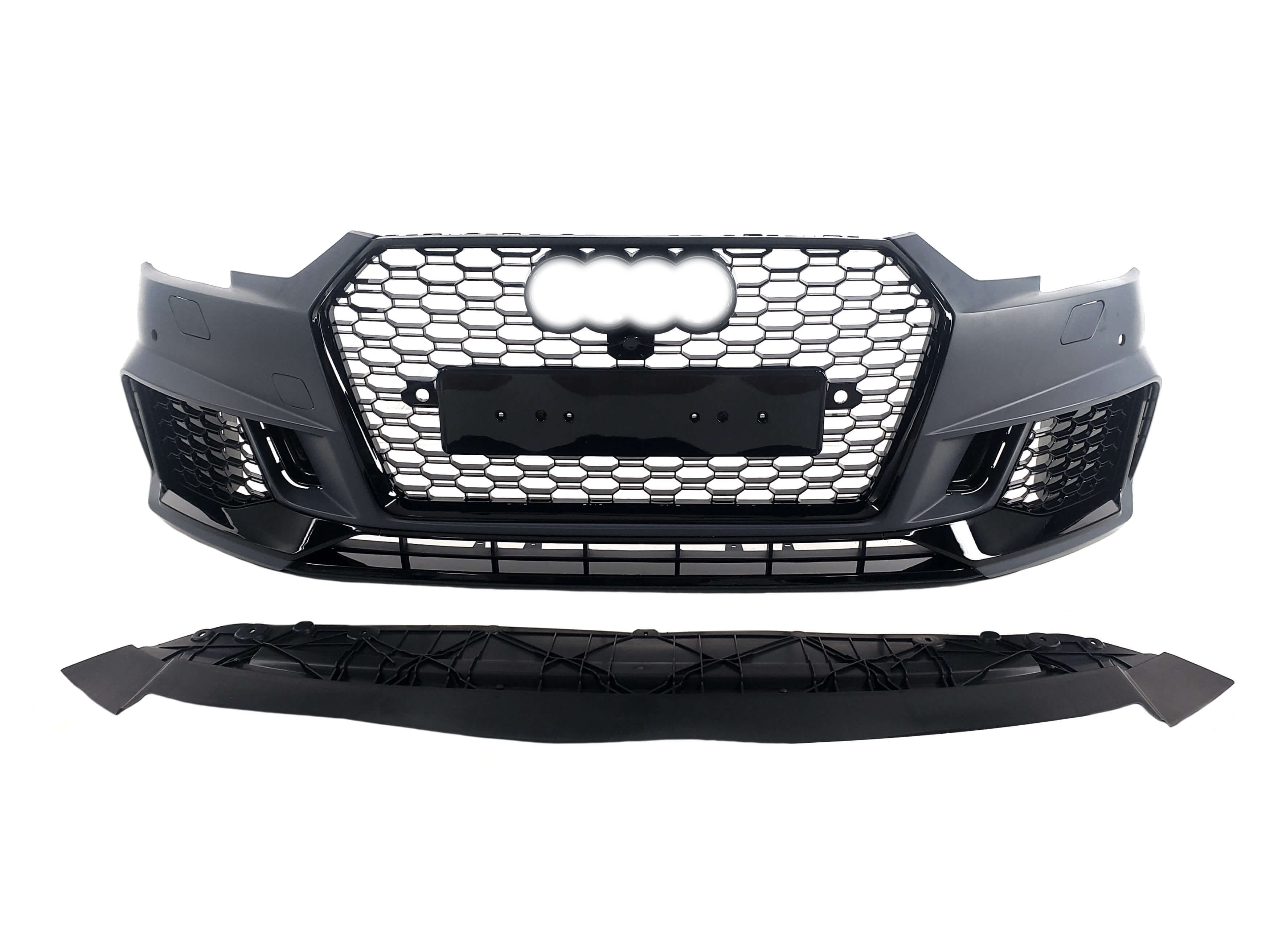 Передній бампер (в стилі RS4 без радарів V1) на Audi A4 B9 2015-2019 року