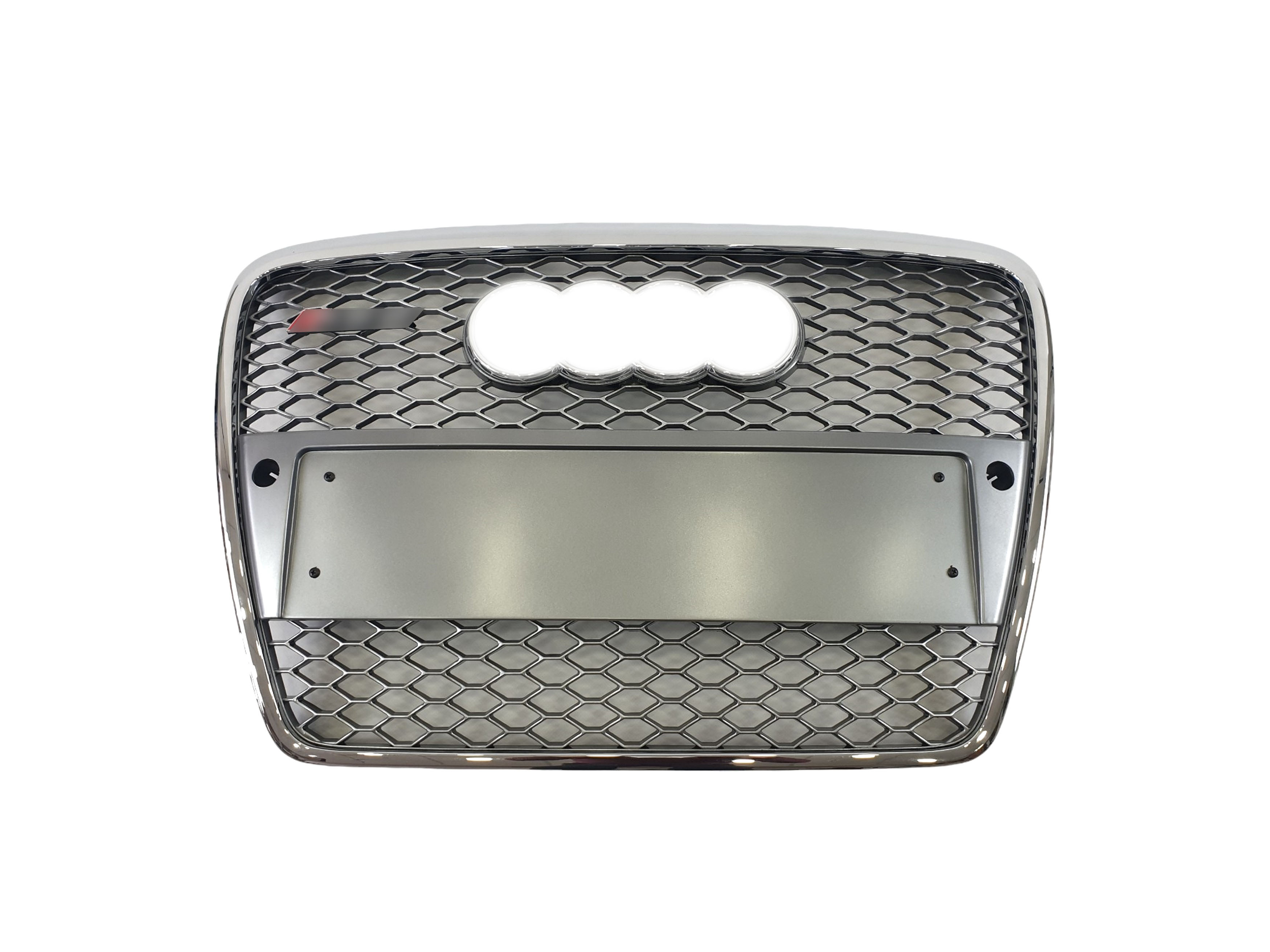 Решітка радіатора Silver Chrome (в стилі RS6) під PDC на Audi A6 C6 2004-2011 року 2