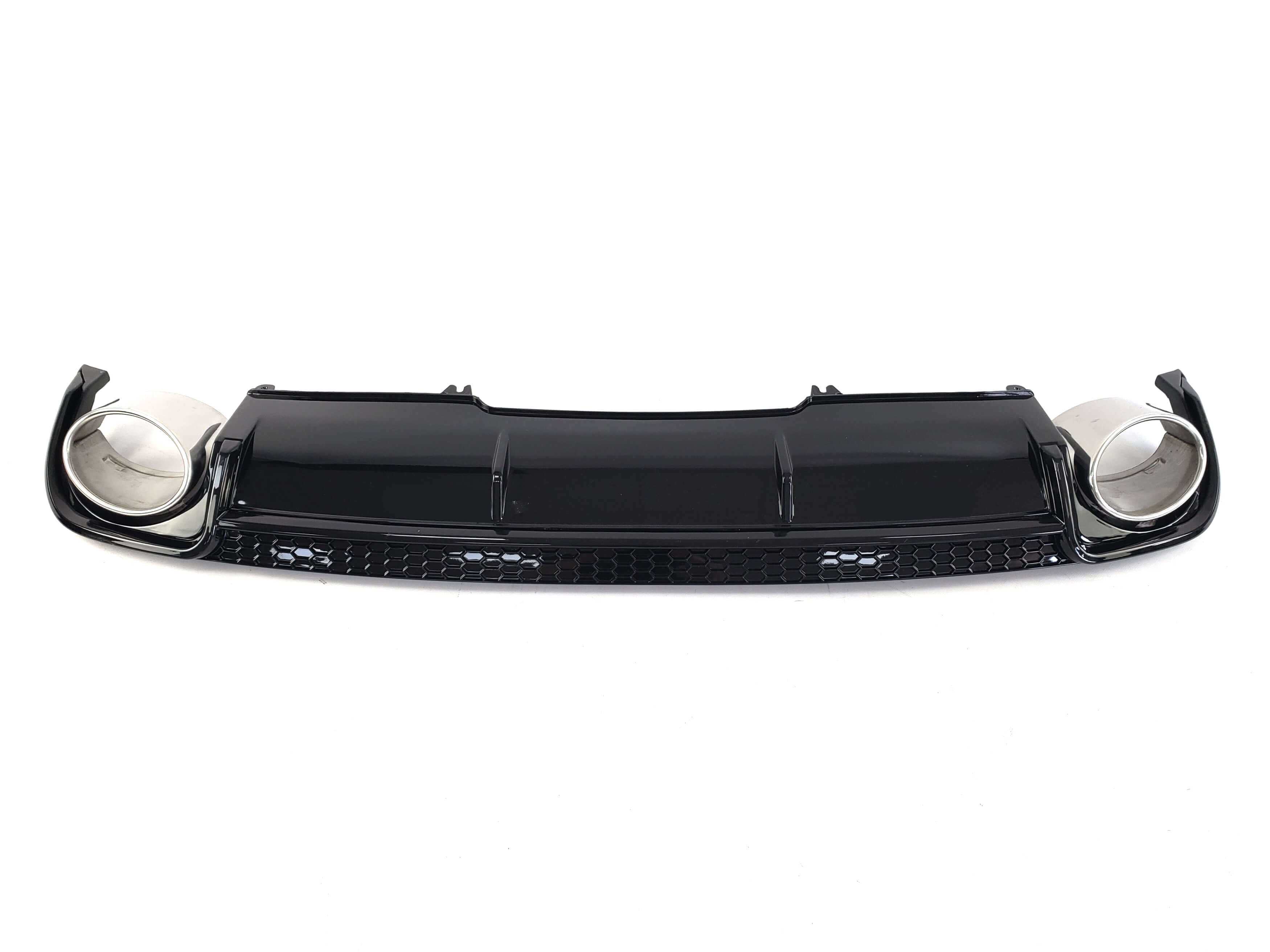 Дифузор (заднього бампера) Full Black / Chrome Pipe (в стилі RS4) на Audi A4 B9 2015-2019 року 2
