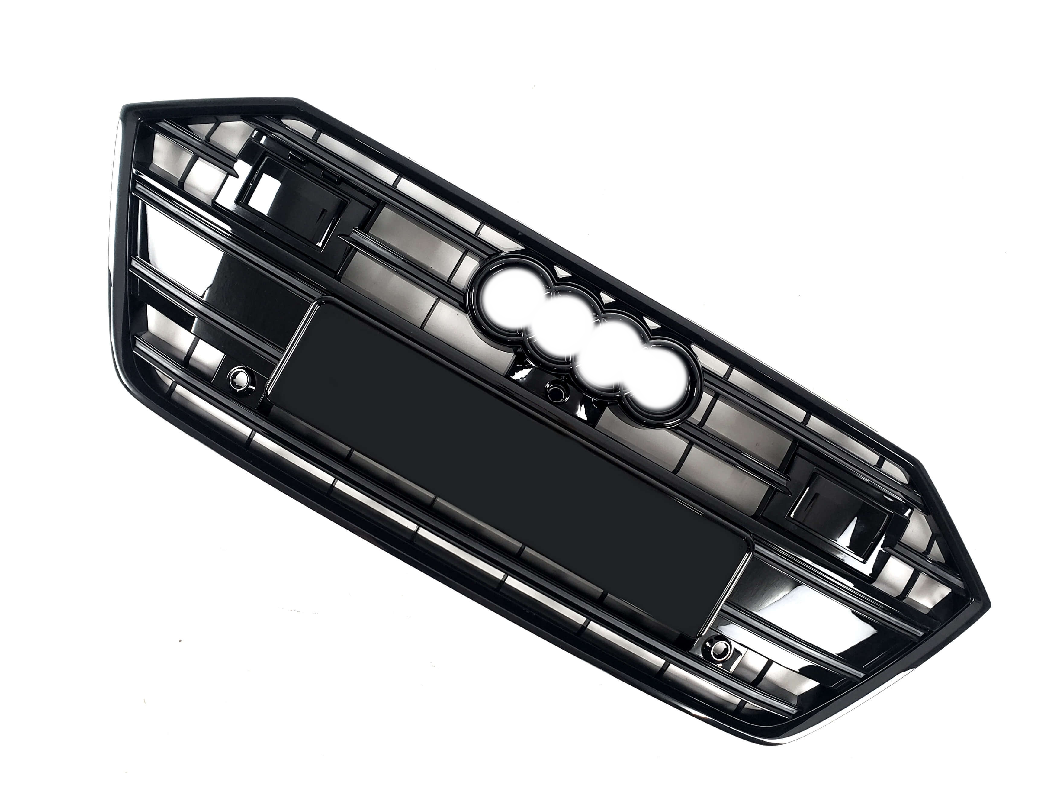 Решітка радіатора Full Black (стилі S7 під камеру та радари) на Audi A7 4K 2017-2023 року 3