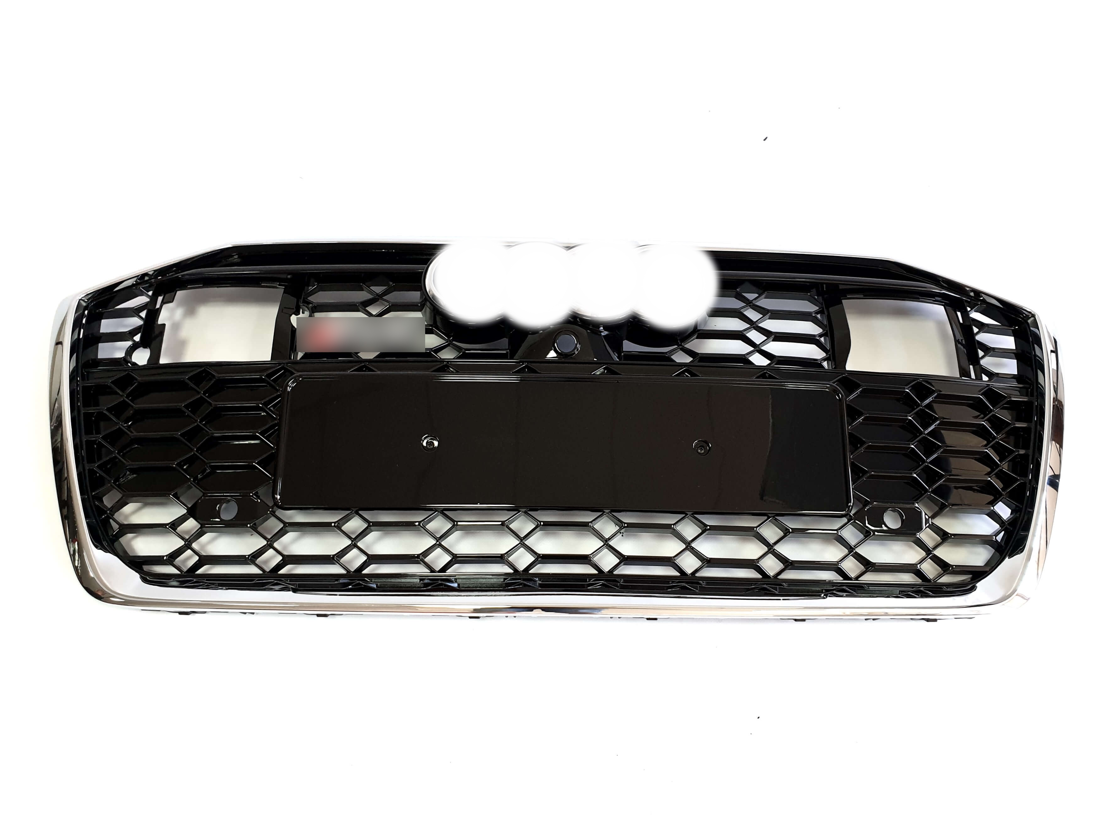 Решітка радіатора Chrome Black (в стилі RS6 під камеру та радари) на Audi A6 C8 2018-2023 року 2