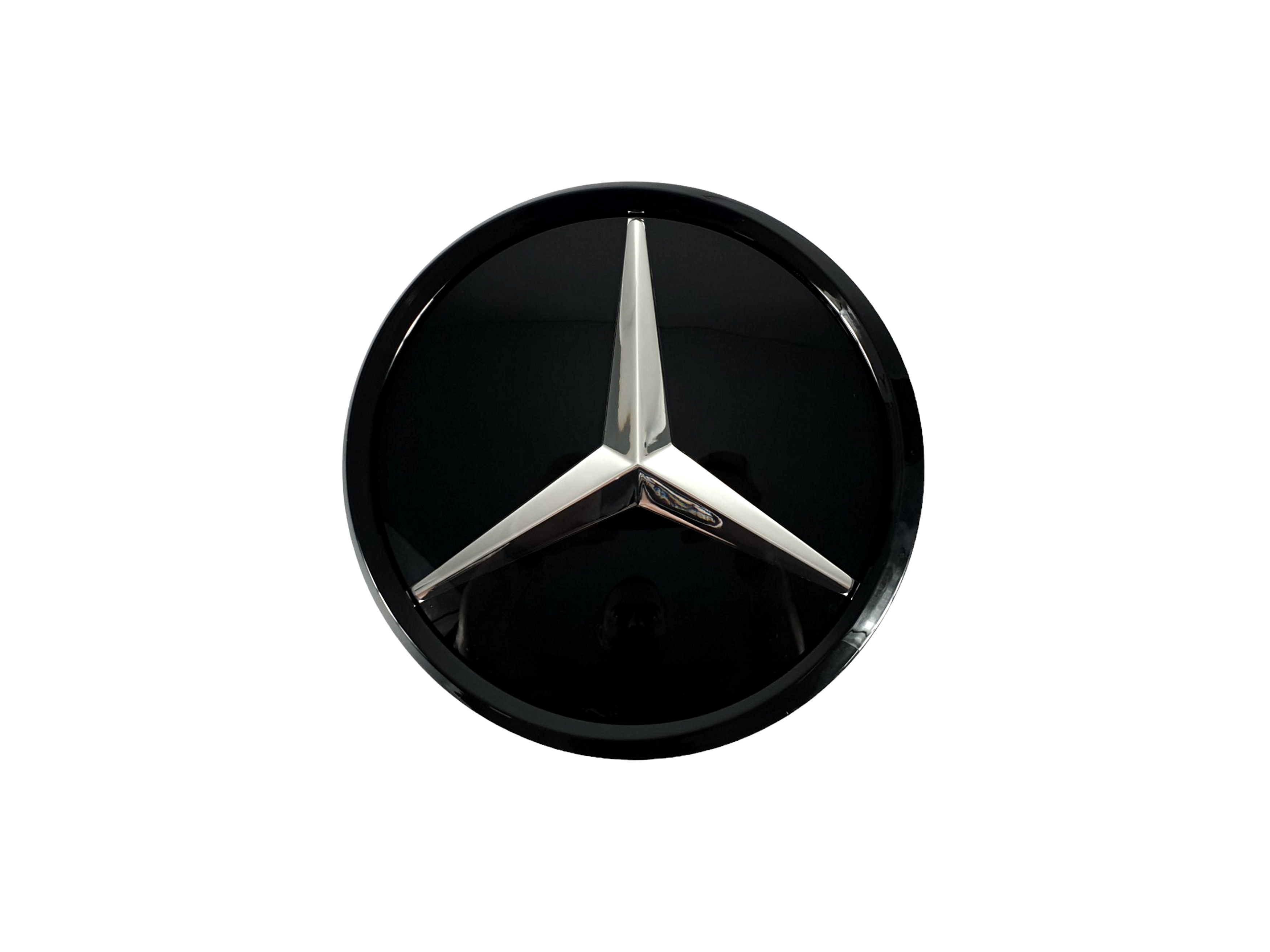 Логотипи Chrome Black скляний (муляж дистроніка) на Mercedes-Benz C-Class W205 2014-2018 року
